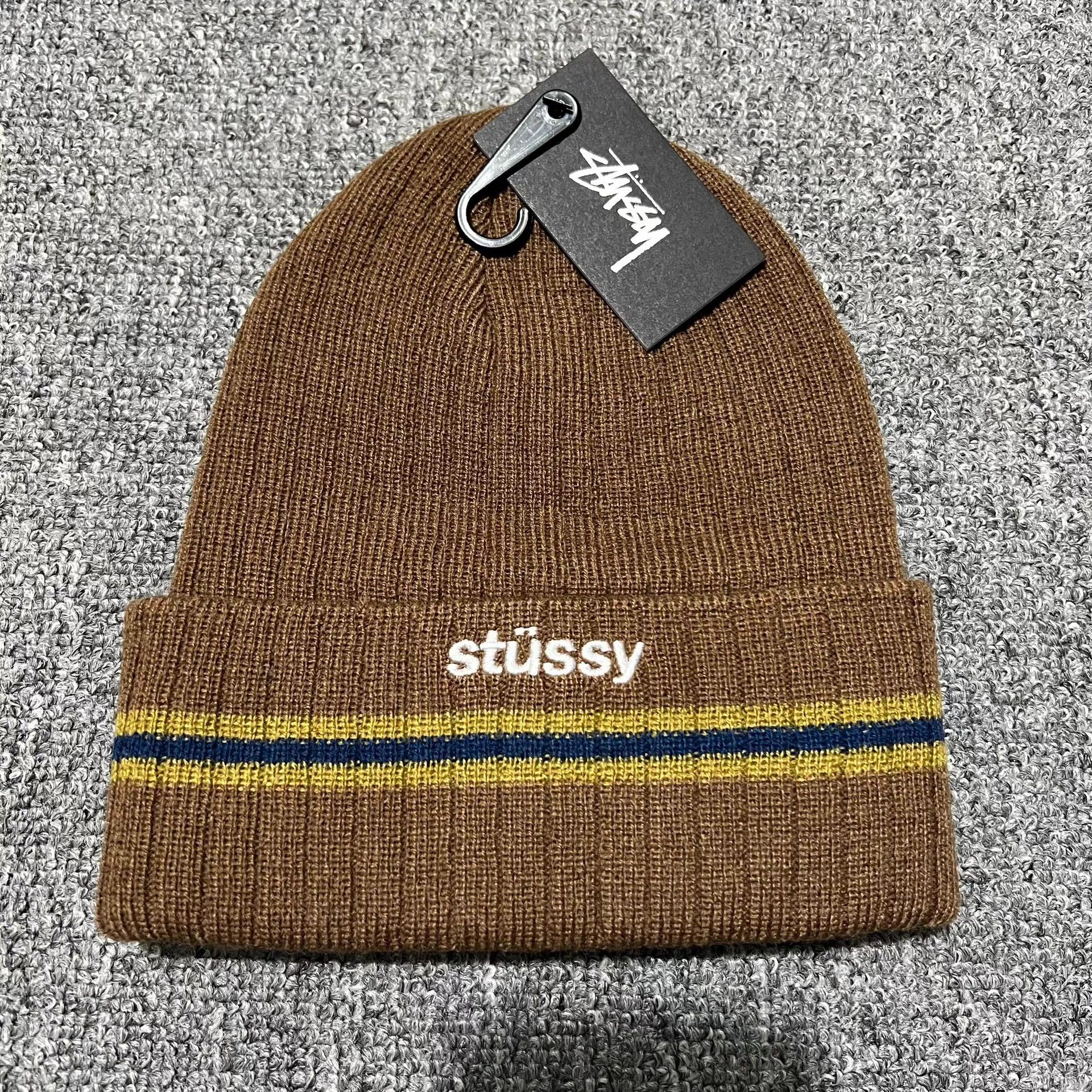 Stussy Stussy Striped Embroidered Logo Knit Beanie Q7 Size ONE SIZE - 5 Thumbnail