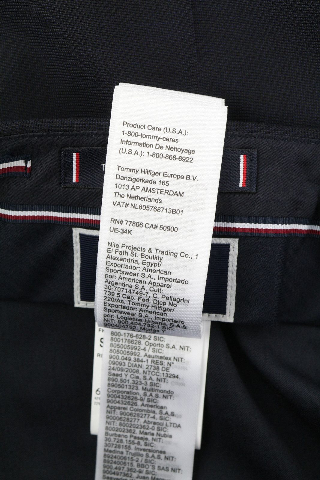 Tommy Hilfiger 48 Dark Blue THFlex Wool Blend Slim Fit Flat Trousers 85317 Size US 32 / EU 48 - 11 Thumbnail