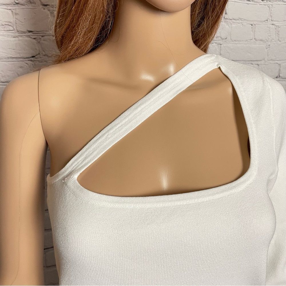 525 America NWT New 525 America One Sleeve White Knit Top Size M Size M / US 6-8 / IT 42-44 - 3 Thumbnail