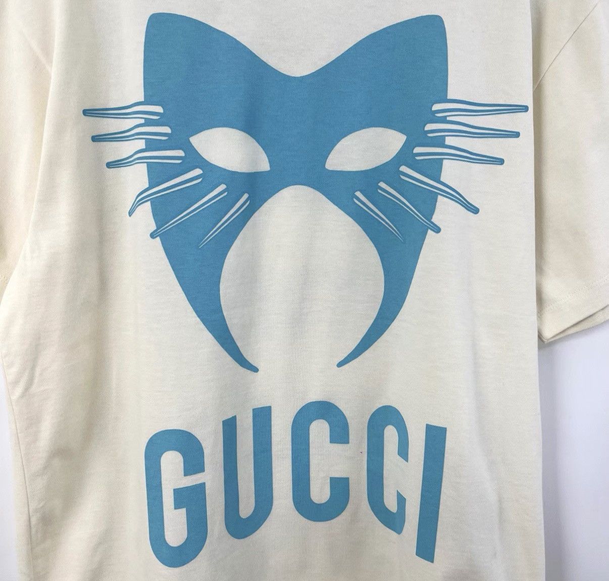 Gucci Gucci White Cat Mask Print T-shirt K12 Size US S / EU 44-46 / 1 - 5 Thumbnail