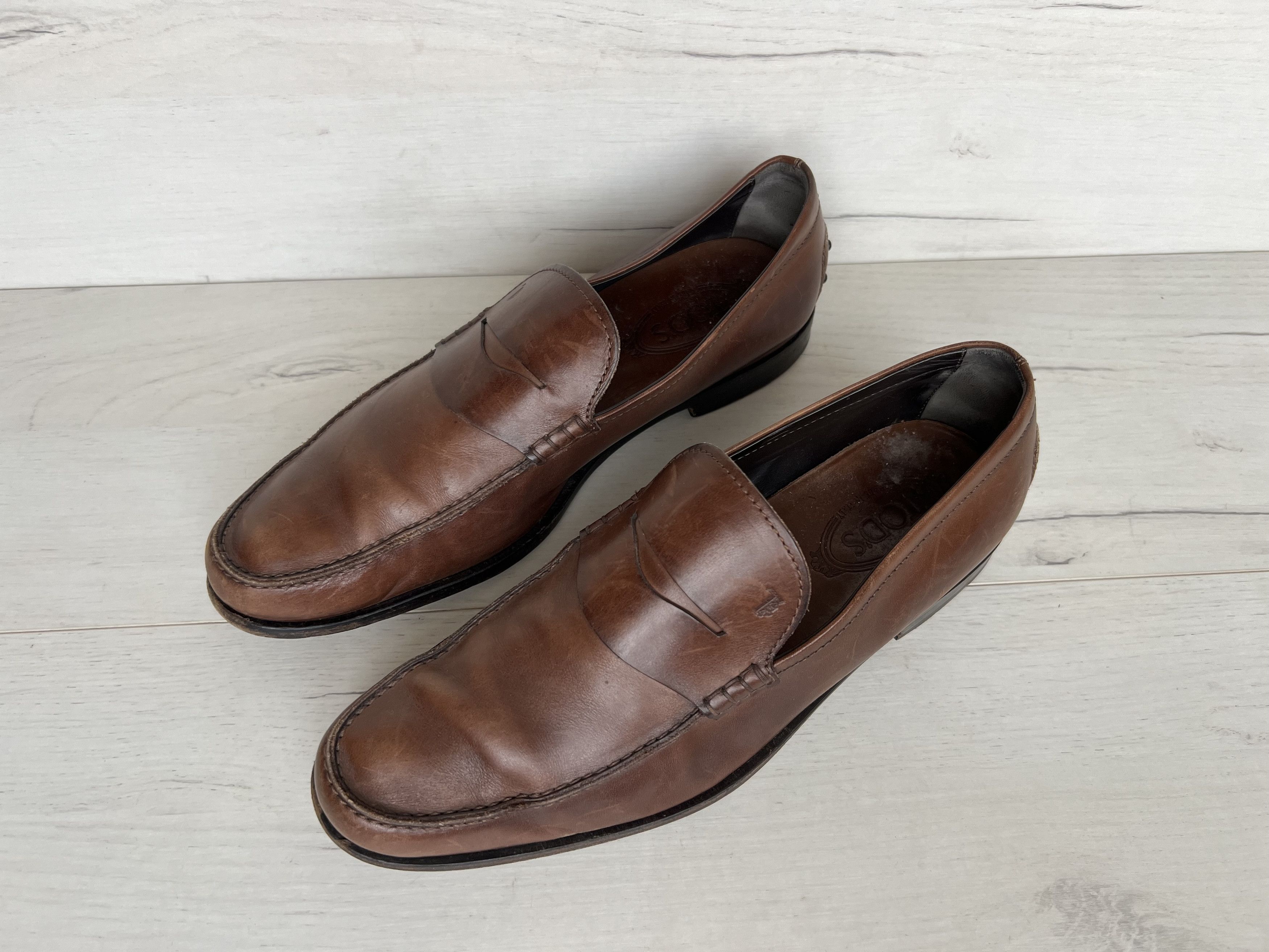 Tod's Tod’s Leather Penny Loafers Brown Made in Italy Men’s 9.5 Size US 10.5 / EU 43-44 - 1 Thumbnail