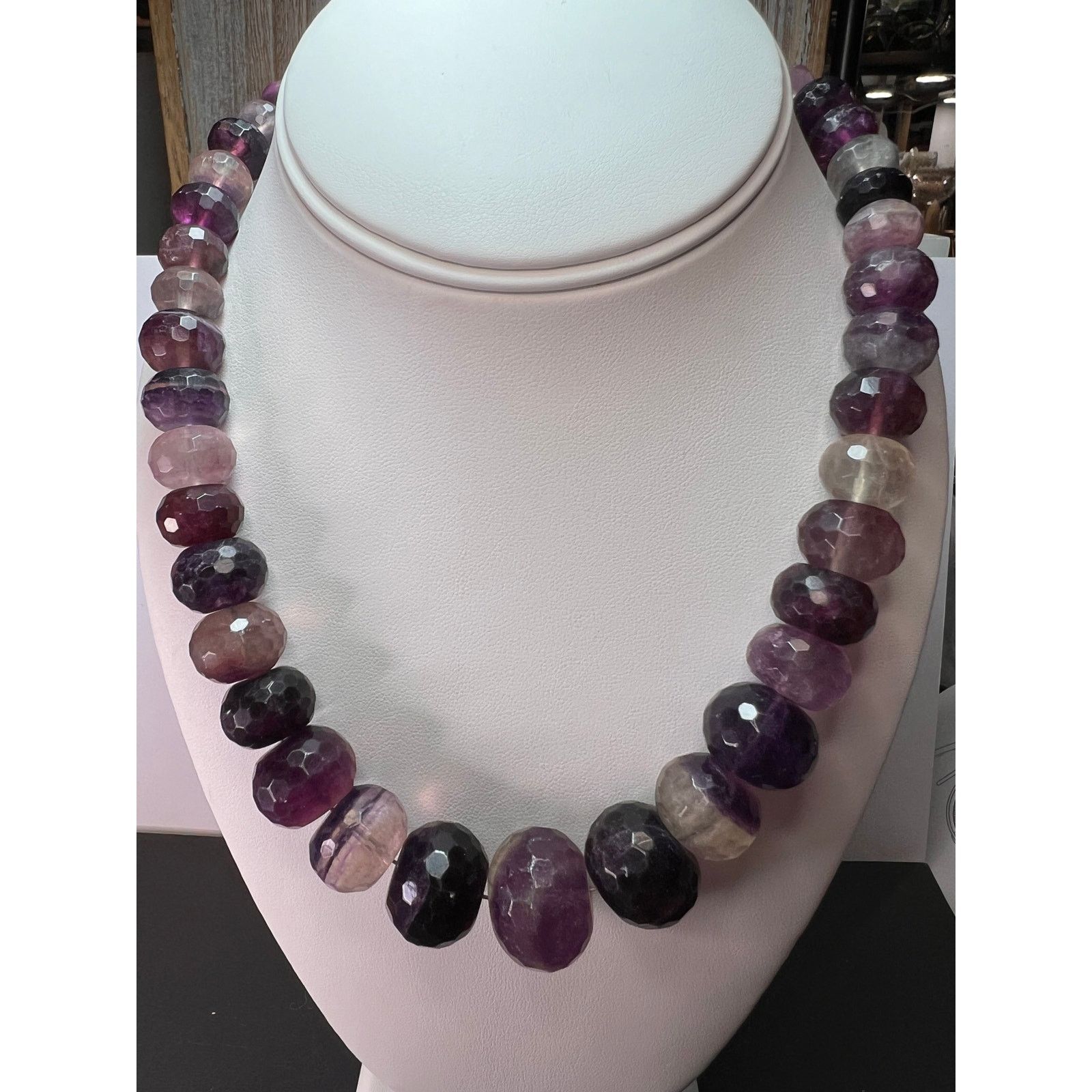 Other Fluorite faceted beaded statement necklace with 925 clasp Size ONE SIZE - 3 Thumbnail