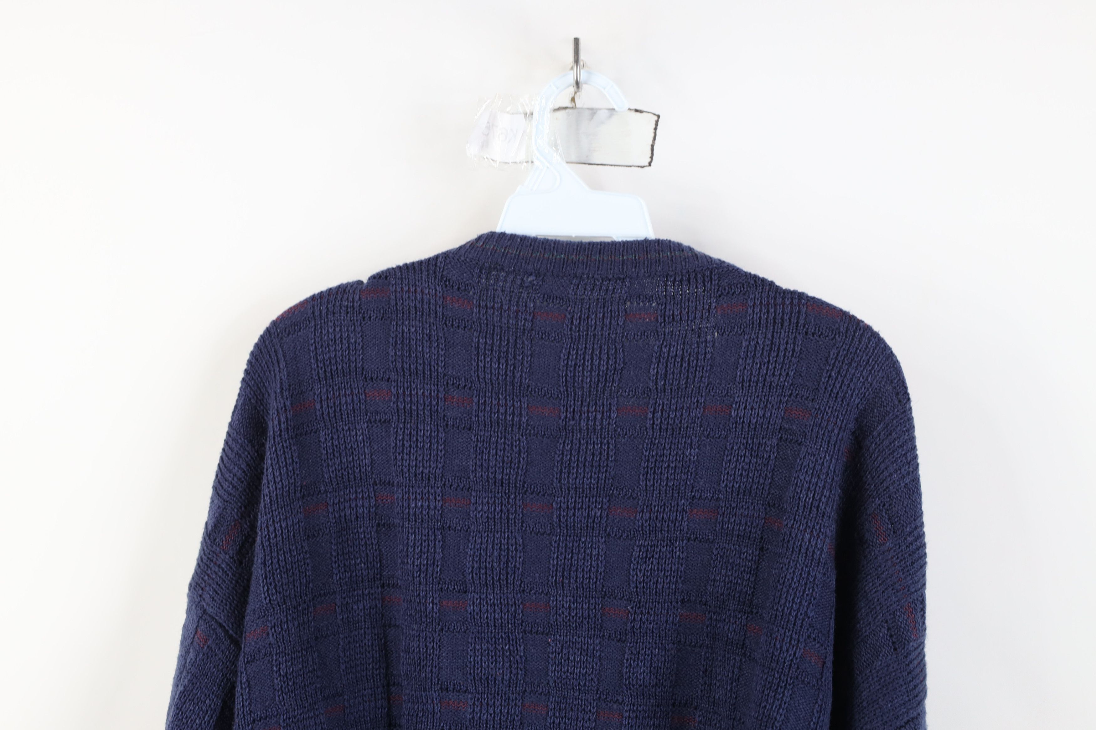 Vintage Vintage 90s Streetwear Geometric Knit Cardigan Sweater Size US XL / EU 56 / 4 - 11 Thumbnail