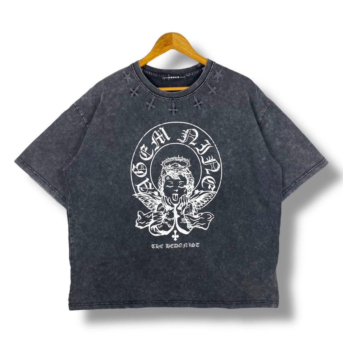 Japanese Brand Japanese Brand A'GEM NINE The Hedonist Stonewash Tee Shirt Size US L / EU 52-54 / 3 - 1 Thumbnail