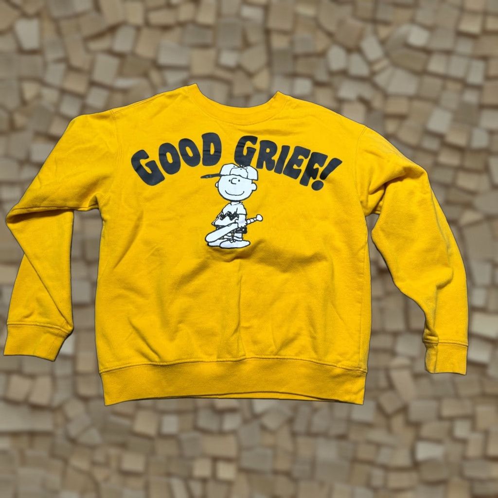 Peanuts VINTAGE Peanuts Sweater Womens Medium Yellow Black White Crewneck Pullover Size M / US 6-8 / IT 42-44 - 1 Thumbnail