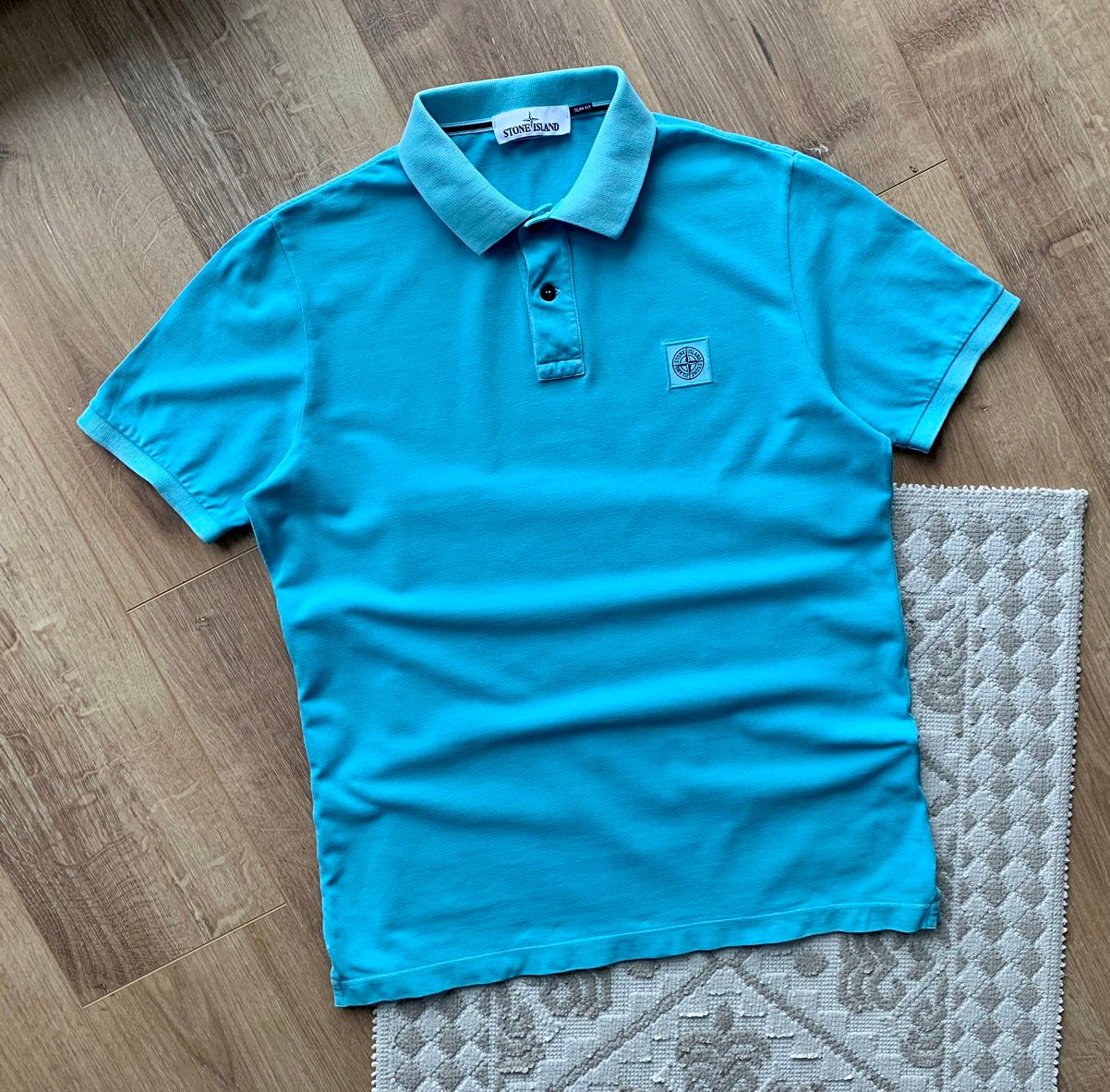Pre-owned Stone Island Patch Program Polo In Blue