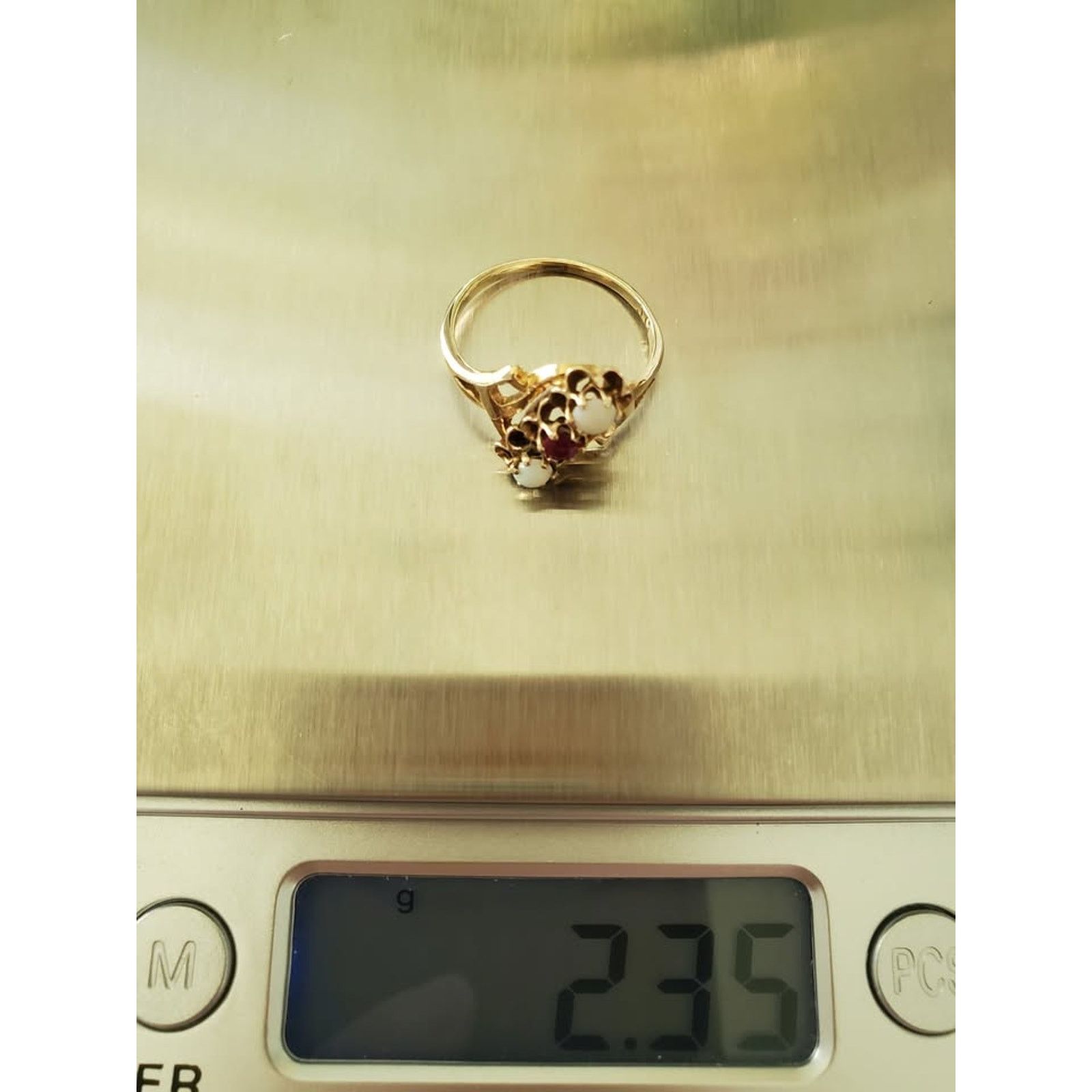 Other Antique 10K Ruby and Opal Bypass Ring Size ONE SIZE - 7 Thumbnail
