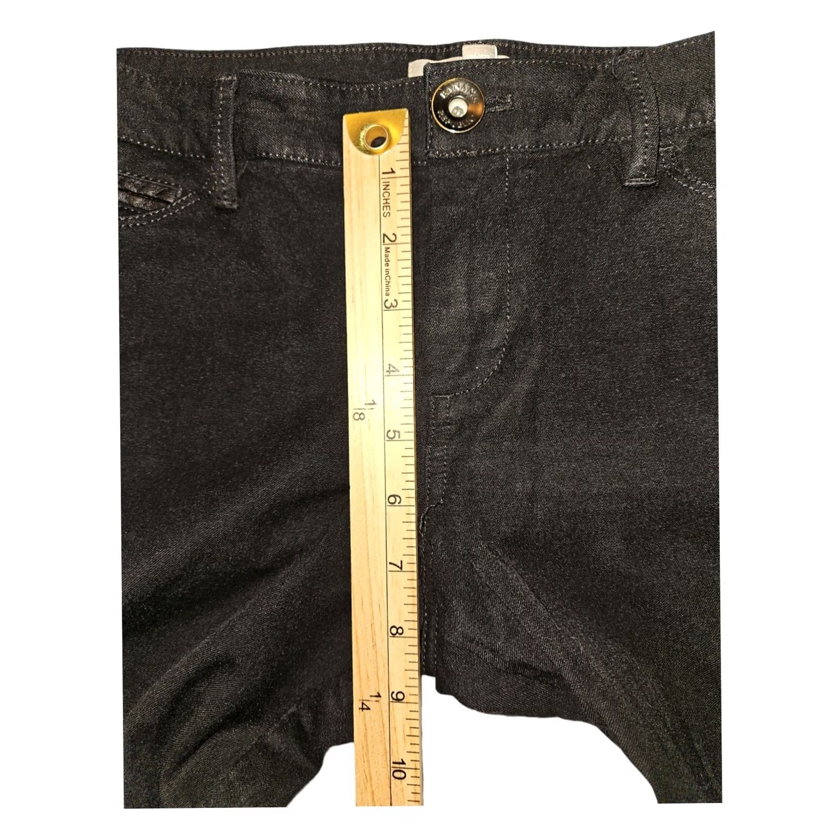 Banana Republic VINTAGE Banana Republic Sloan Capris Womens 10P Black Stretch Casual Preppy Capris Tapered 21.5in Inseam Womens Size ONE SIZE - 4 Thumbnail