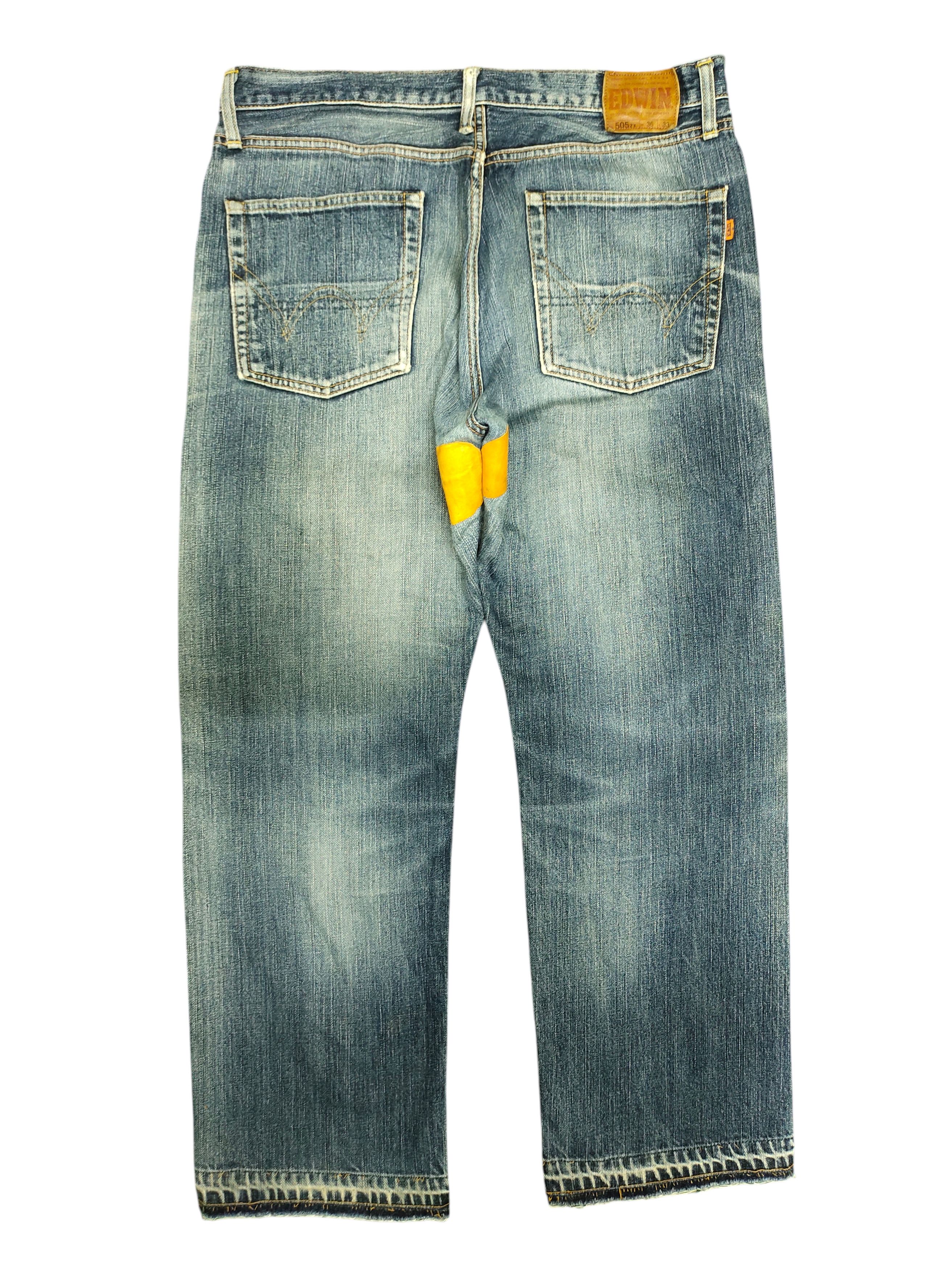 Number (N)ine × Undercover Vintage 90s Edwin 505zx Selvedge Leather Distress Denim Jean Size US 36 / EU 52 - 7 Thumbnail