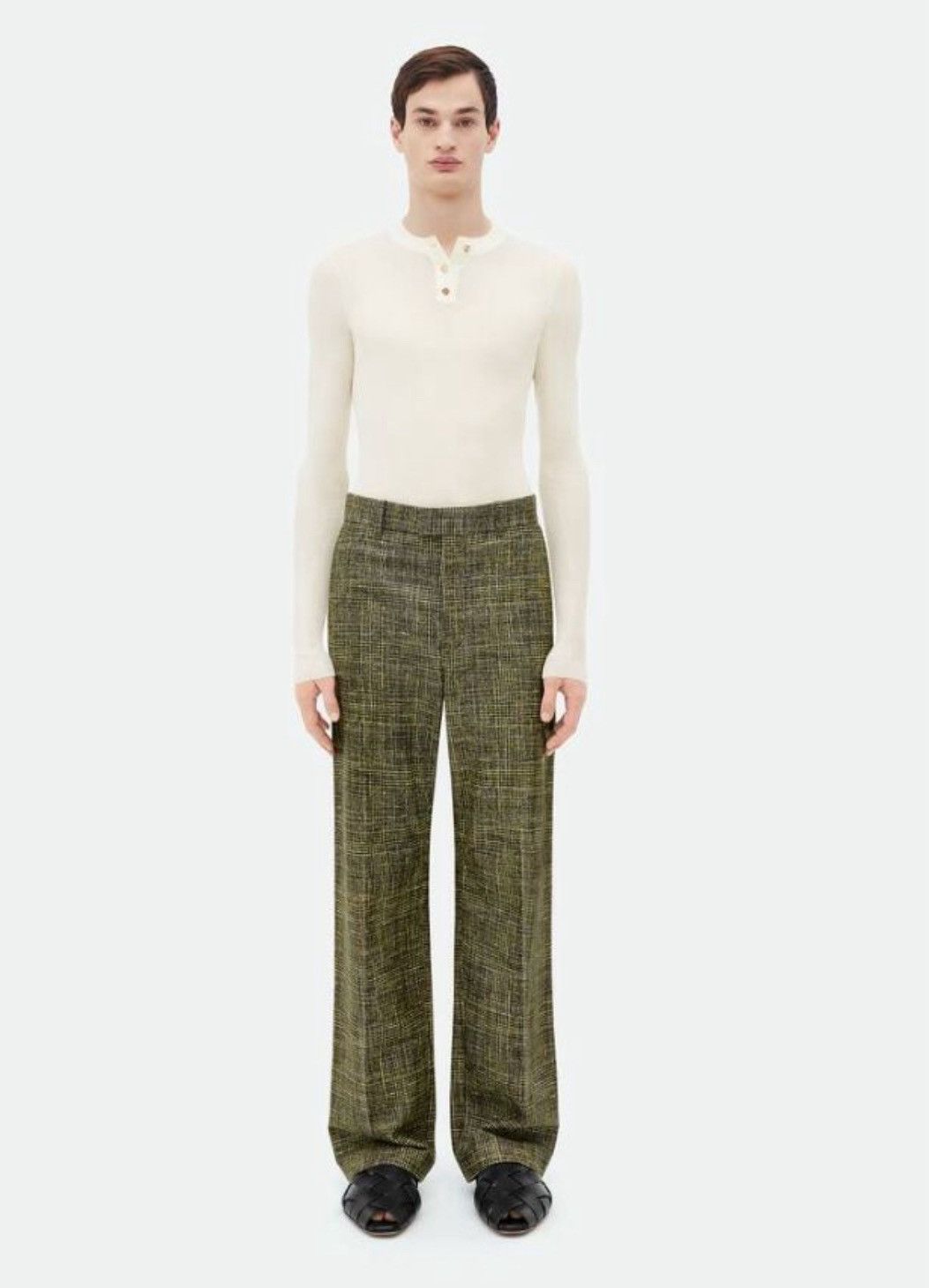 Bottega Veneta $6.5K VALUE Printed Leather Straight Leg Trousers Size US 32 / EU 48 - 1 Thumbnail