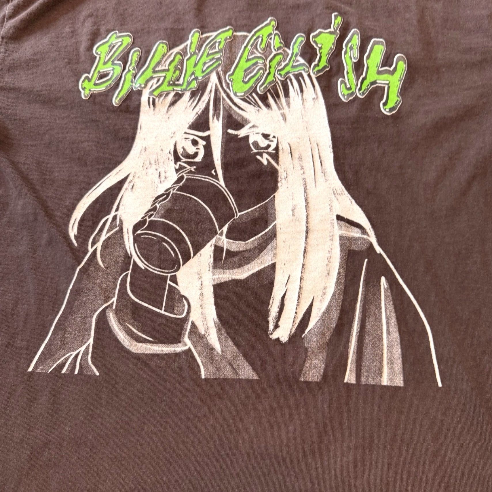 Vintage Billie Eilish T Shirt Regular Brown Green Drinking Cup Adult Mens-M Size M Size US M / EU 48-50 / 2 - 2 Thumbnail