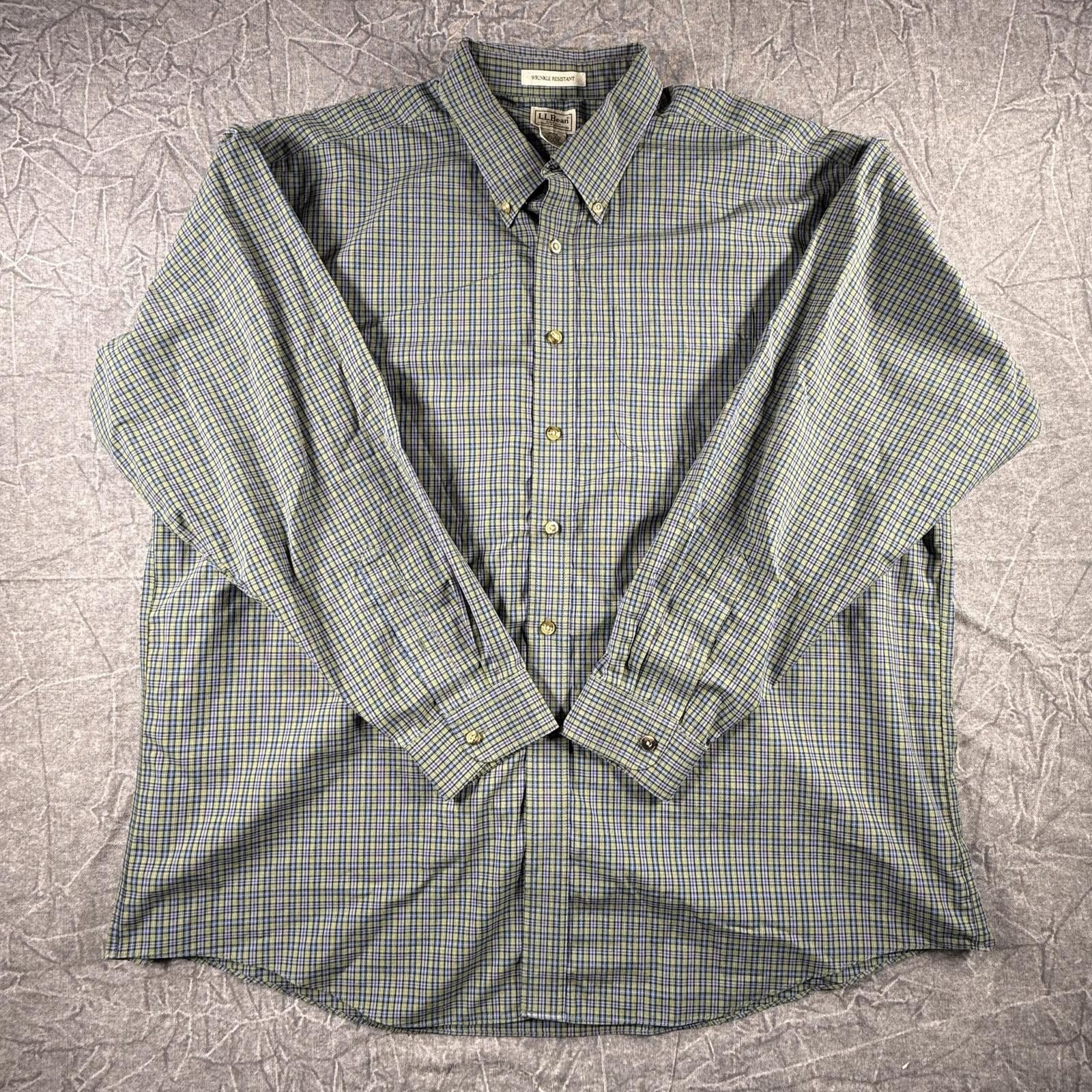 L.L. Bean L.L. Bean Shirt Men's XXL Green Wrinkle Resistant Cotton Size US XXL / EU 58 / 5 - 2 Thumbnail