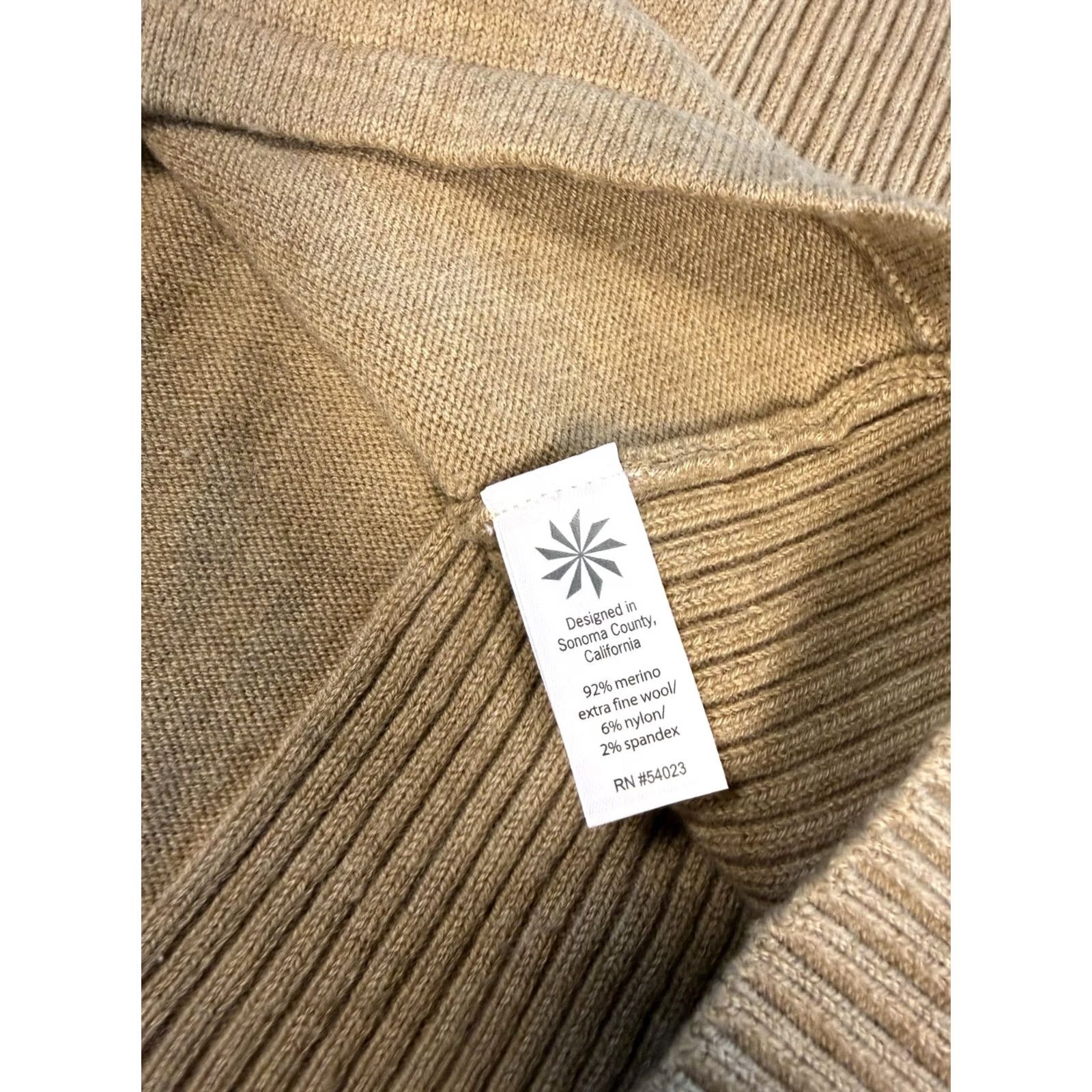 Athleta Athleta Women Merino Wool V Neck Long Sleeve Sweater Dress Sz M Petite Beige Size M / US 6-8 / IT 42-44 - 3 Thumbnail