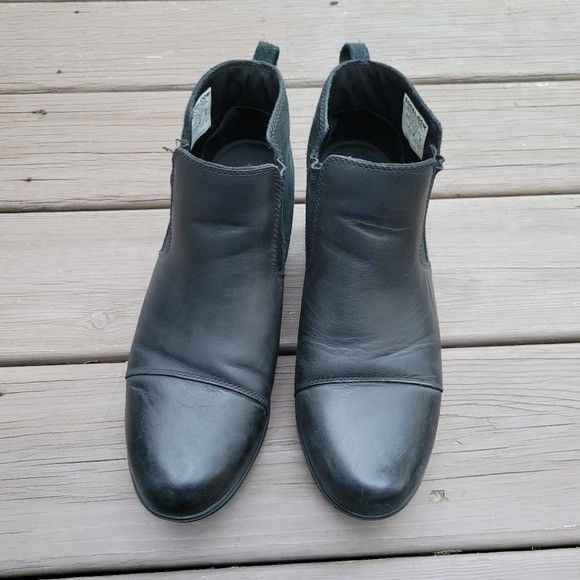 SOREL Sorel Evie Waterproof Black Leather Suede Pull-On Ankle Chel Size US 11 / IT 41 - 4 Thumbnail