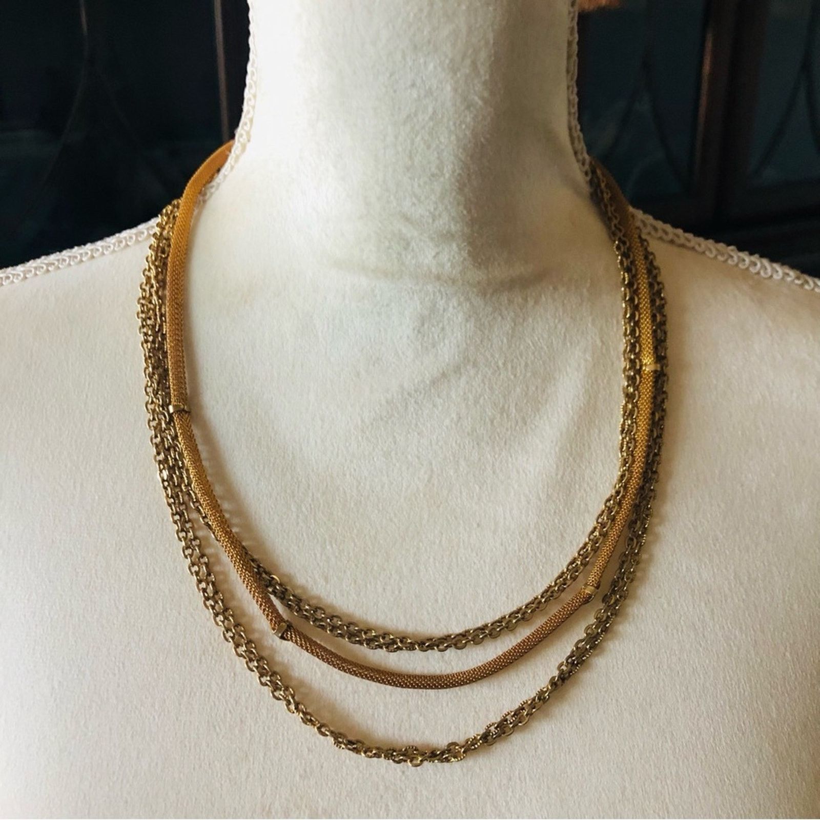 Vintage Vintage multi strand gold chain necklace Size ONE SIZE - 6 Thumbnail