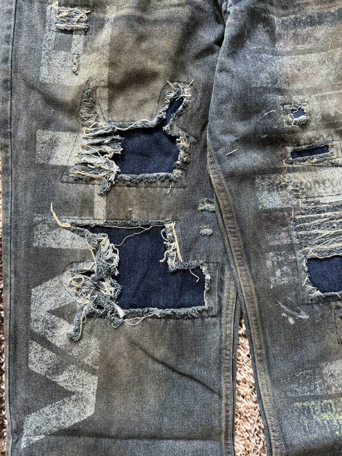 Vale Vale Forever Blue Denim Glitch Jeans Distressed Valley Size US 30 / EU 46 - 4 Thumbnail