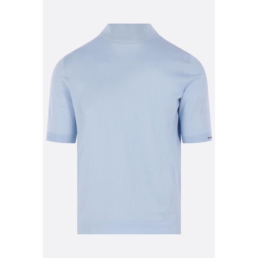 Prada PRADA Short Sleeve Light Blue Cotton Sweater New & Authentic Size US L / EU 52-54 / 3 - 1 Thumbnail