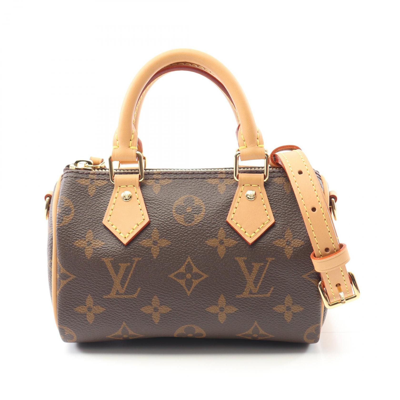 Louis Vuitton Louis Vuitton Louis Vuitton Nano Speedy Monogram Handbag Canvas Handbag M81085 Size ONE SIZE - 1 Thumbnail