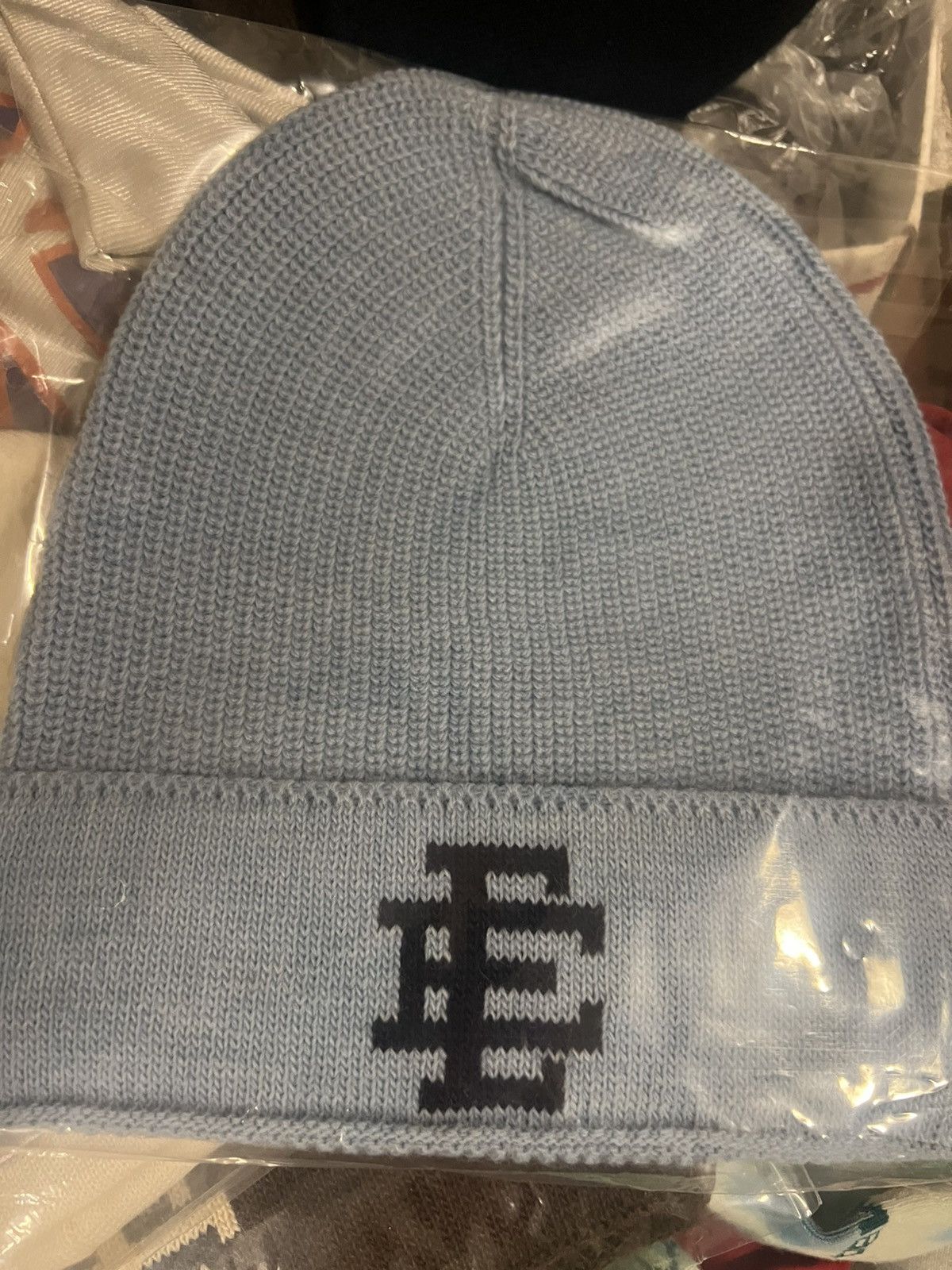 Eric Emanuel Eric Emanuel EE baby blue w navy winter hat beanie Size ONE SIZE - 1 Thumbnail