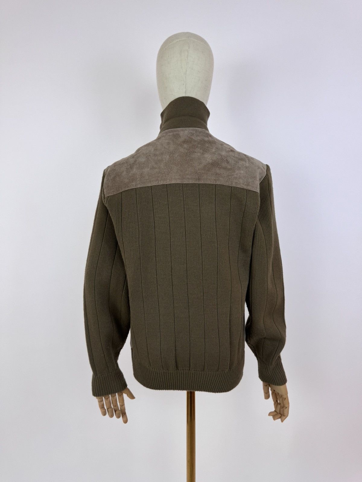 Vintage C&A Vintage Leather Cardigan Knit Retro Jacket Size 12 Size M / US 6-8 / IT 42-44 - 5 Thumbnail