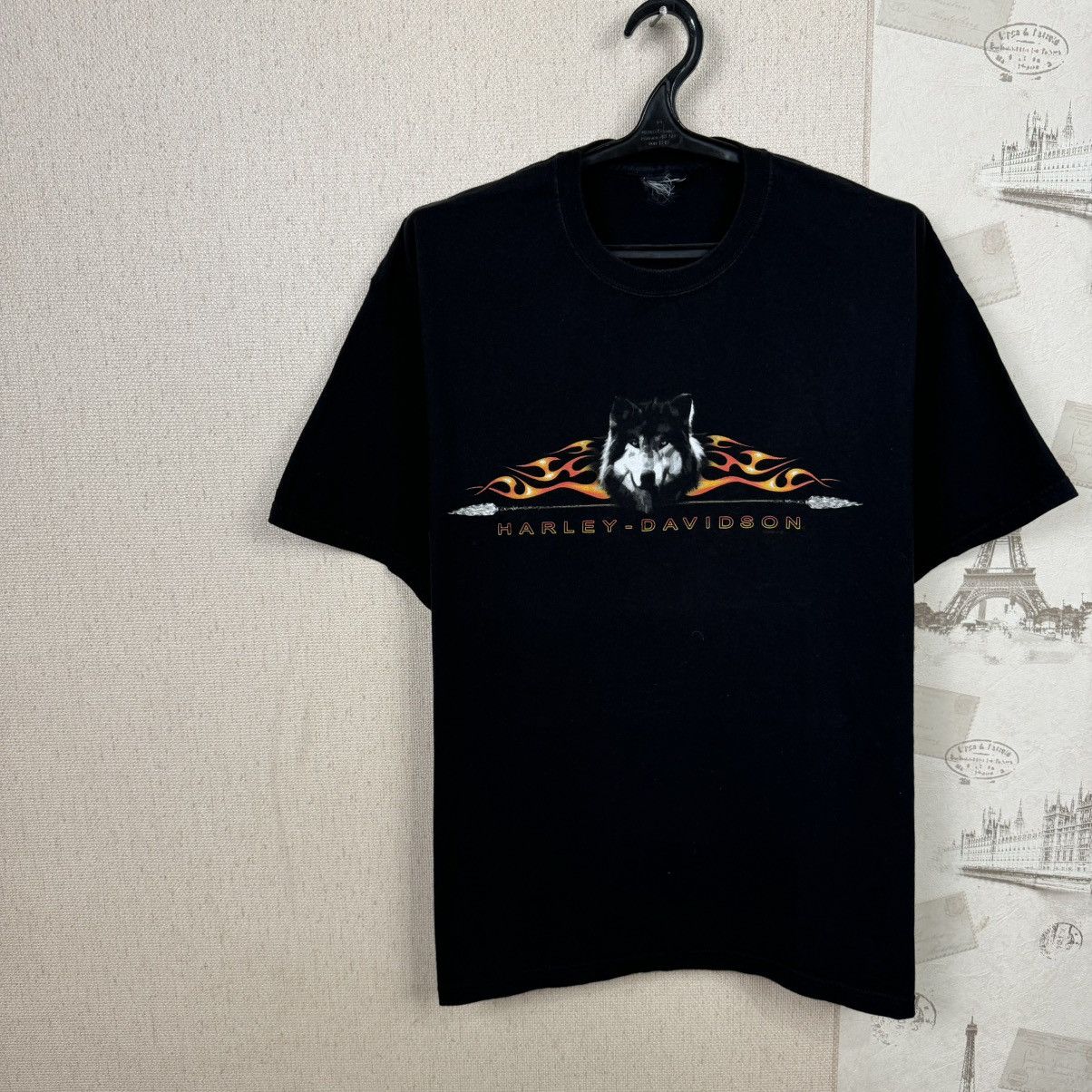 Other Vintage Harley Davidson T shirt Fire Wolf Los Angeles XL Size US XL / EU 56 / 4 - 4 Thumbnail