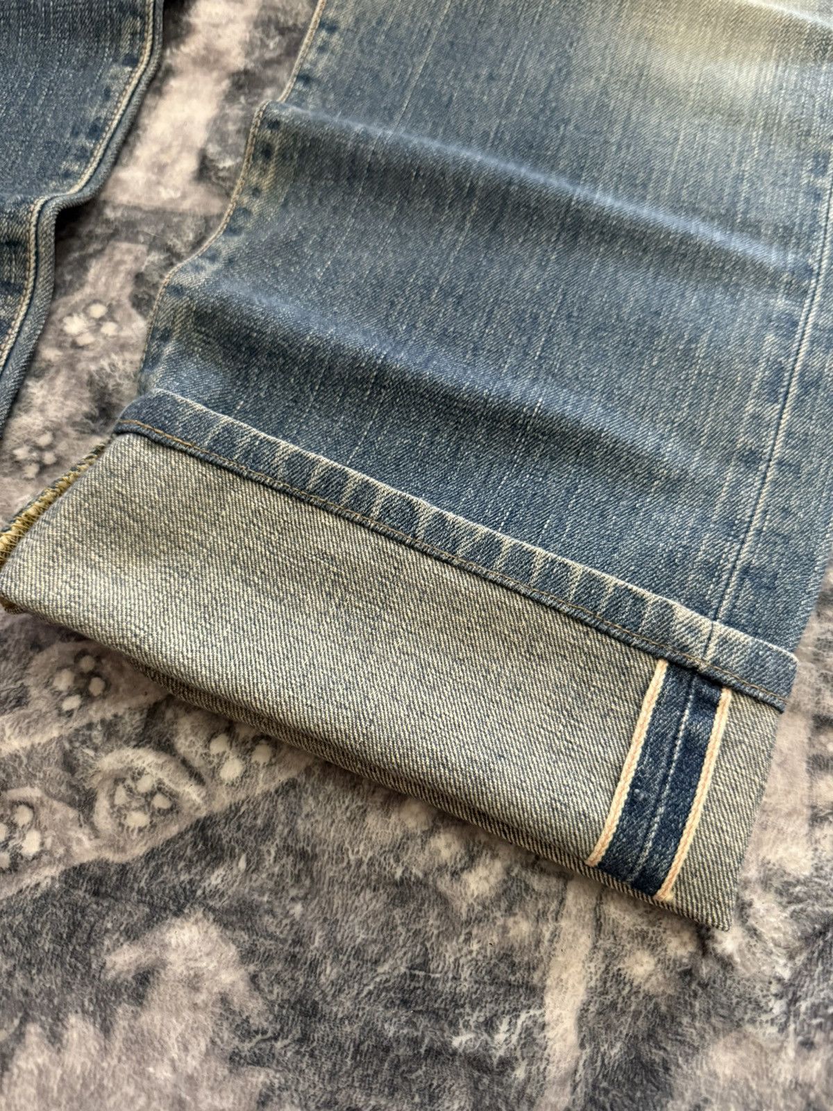 Japanese Brand EDWIN 505 Muddy Wash Selvedge Jeans Straight Loose Size US 32 / EU 48 - 4 Thumbnail