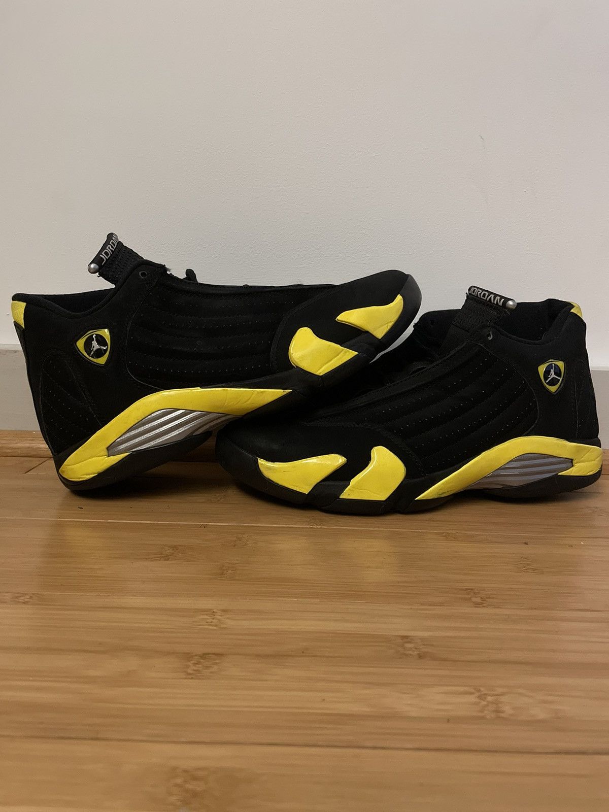 image of Air Jordan 14 Retro Thunder Shoes in Black, Men's (Size 10)
