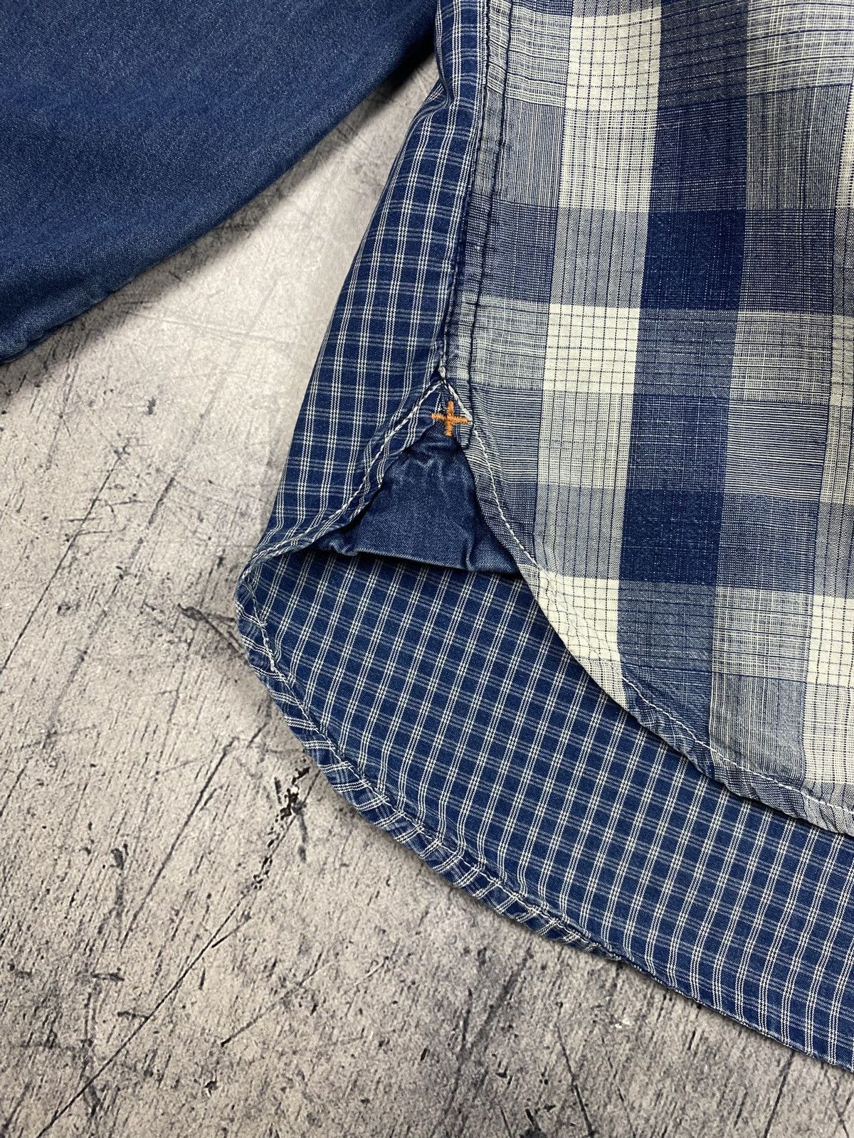 Desigual Desigual Patchwork Plaid Blue Western Button Up Shirt Size US M / EU 48-50 / 2 - 9 Thumbnail