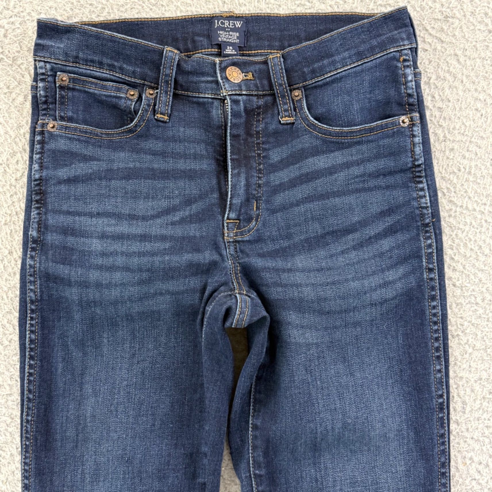 J.Crew VINTAGE J. CREW Jeans Women's 25 Blue Denim High Rise Straight Leg Zip Size 30" / US 8 / IT 44 - 3 Thumbnail