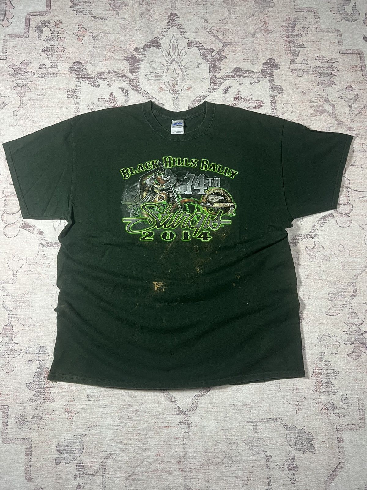 Harley Davidson Vintage Y2K Distressed Grave Digger Styled Sturgis Biker Tee Size US XL / EU 56 / 4 - 3 Thumbnail