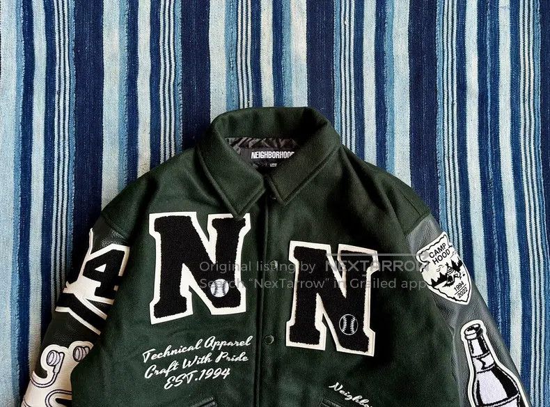 Neighborhood Neighborhood Wool Leather Sleeve Baseball Jacket Size US L / EU 52-54 / 3 - 3 Thumbnail