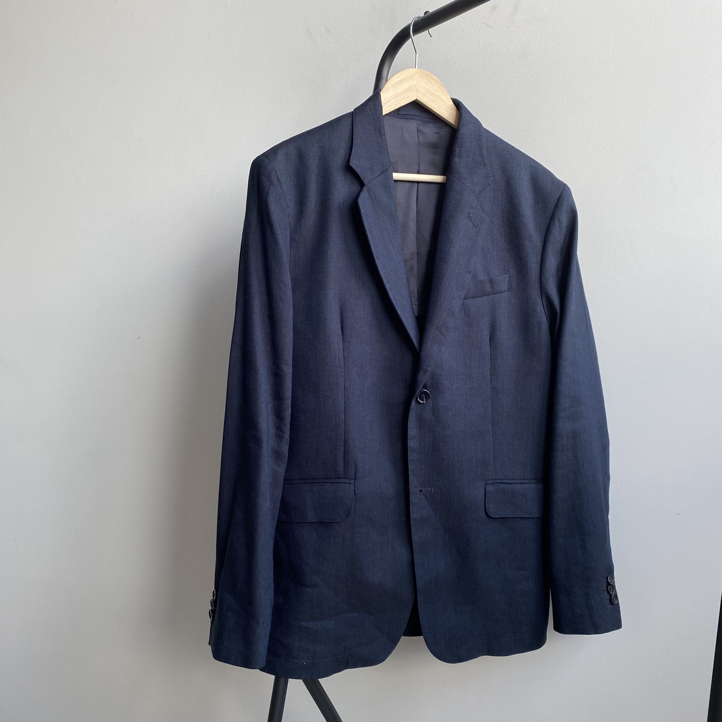 Arket ARKET Modern Cotton / True Hemp Navy Blazer Size 50R - 4 Thumbnail