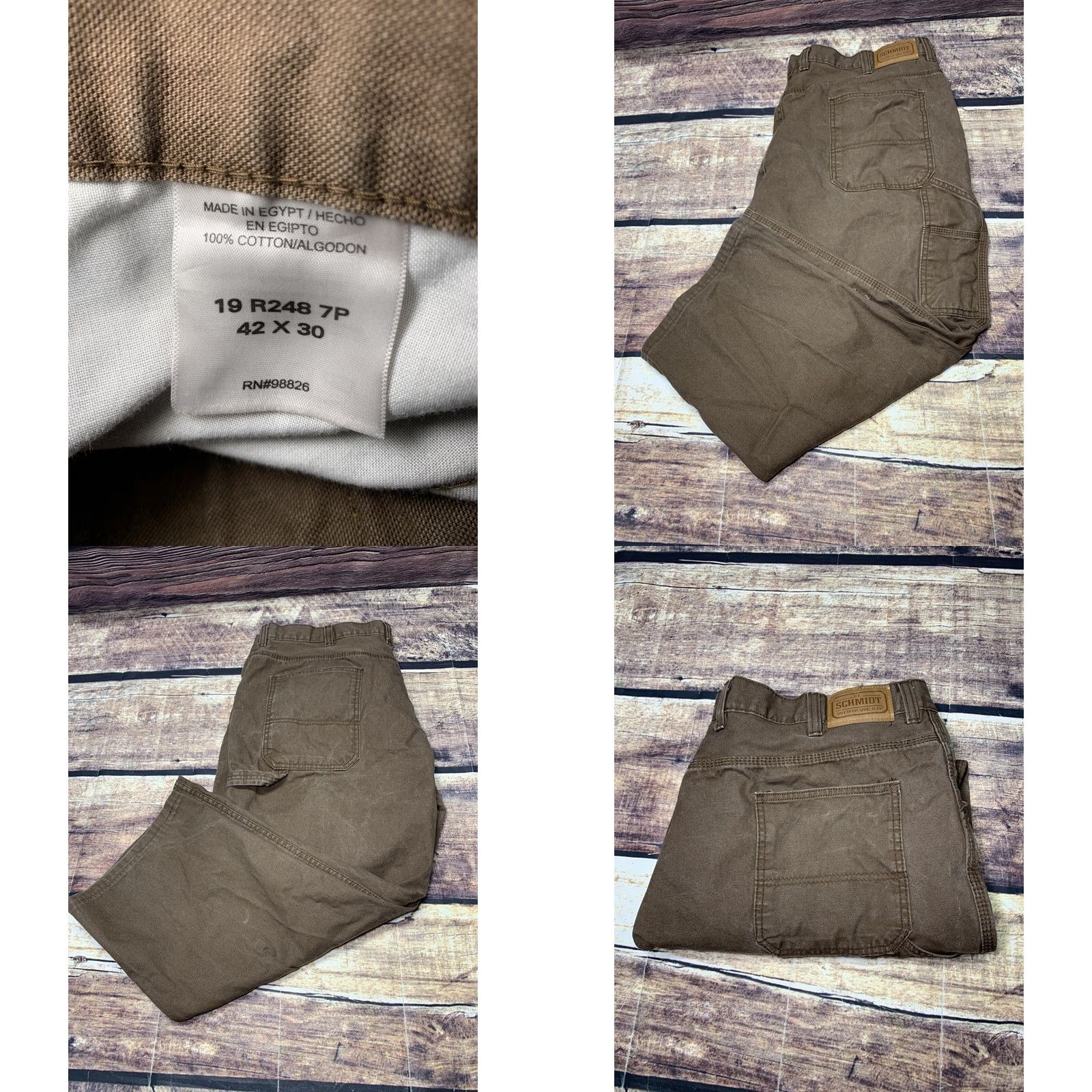 Vintage VINTAGE CE Schmidt Workwear Mens Carpenter Pants Jeans Brown 42x25 Premium Canvas Jeans Carpenter Pants Brown Mens Workwear 42x25 Canvas Brown Pants Size US 42 / EU 58 - 8 Thumbnail