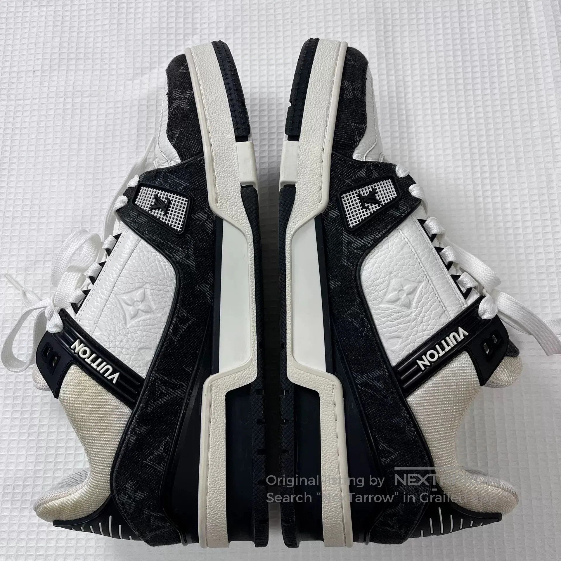 Louis Vuitton Louis Vuitton LV Trainer Black White Denim Sneakers. Size US 8.5 / EU 41-42 - 6 Thumbnail