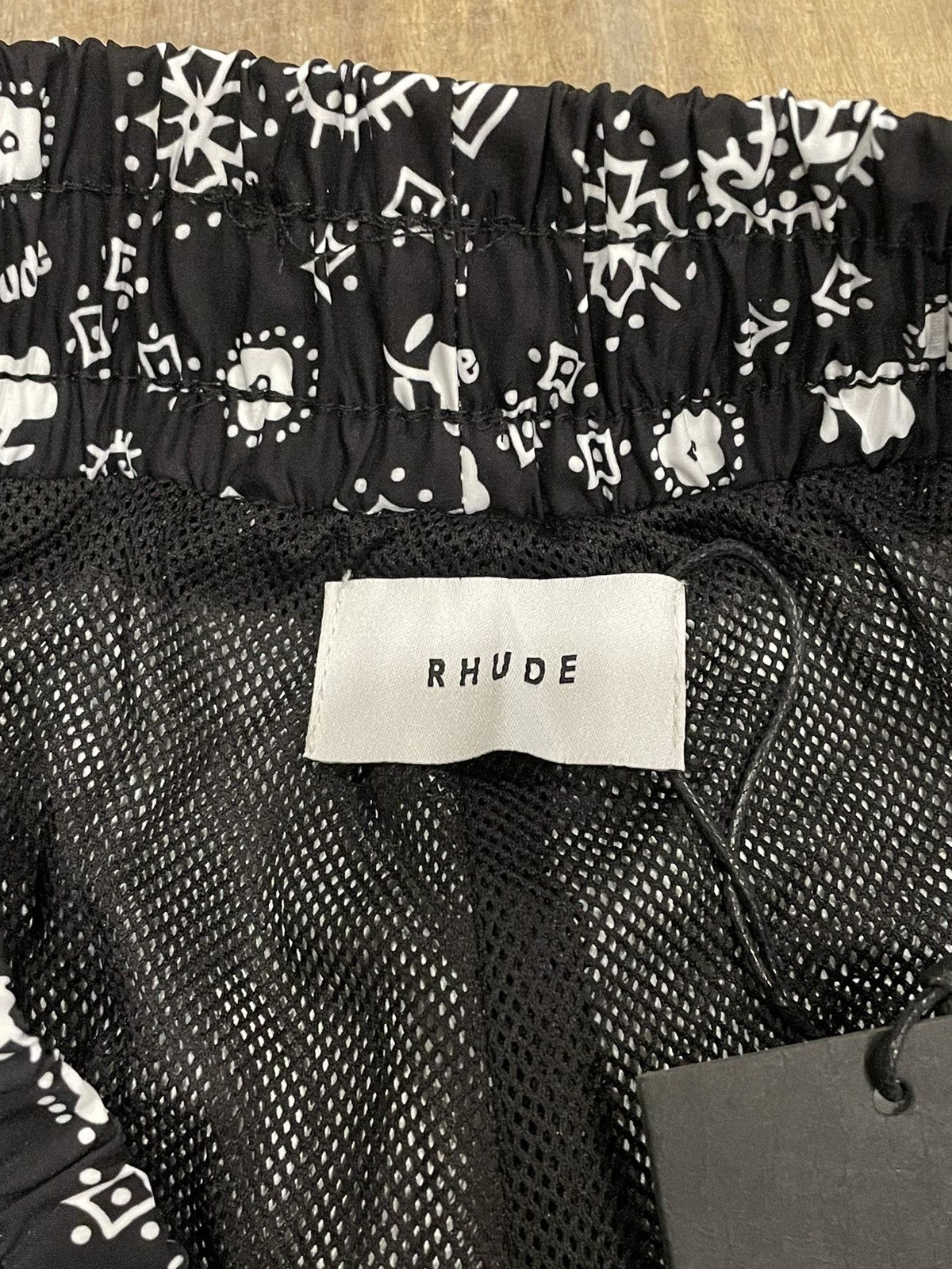 Rhude NEW Rhude Bandana Paisley Logo Shorts Black Spell Out Size US 34 / EU 50 - 7 Thumbnail
