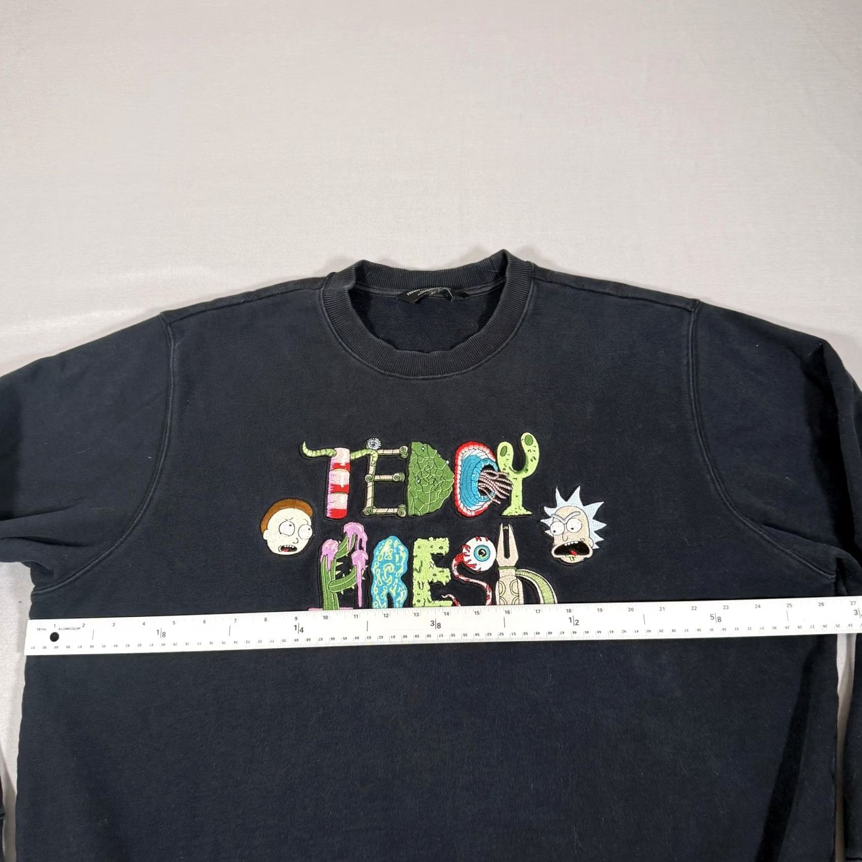 Teddy Fresh Teddy Fresh Rick & Morty Sweatshirt Mens XL Black Crew Neck Graphic Print Pullover Size US XL / EU 56 / 4 - 4 Thumbnail