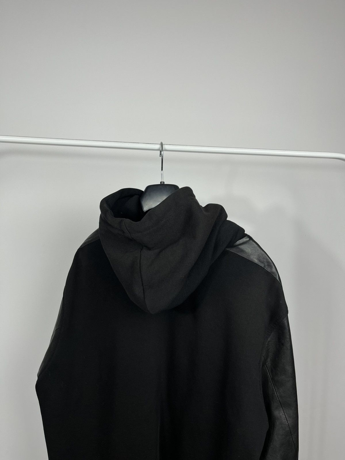 Diesel Diesel Black Zip Hoodie Jacket XL Genuine Leather Sleeves Size US XL / EU 56 / 4 - 13 Thumbnail