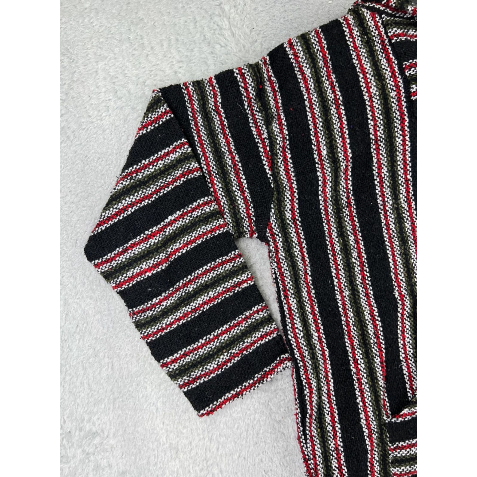 Vintage Franks Hoodie Shirt Mens M Black Stripe Acrylic Baja Knitted Jersey Pullover All Seasons Hooded Pockets Size US M / EU 48-50 / 2 - 5 Thumbnail