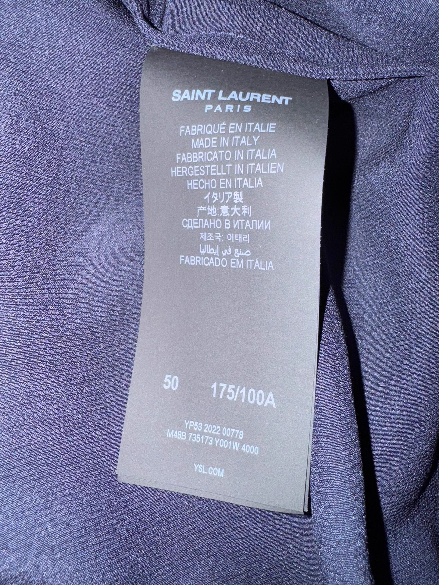 Saint Laurent Paris Saint Laurent 23 Runway Silk Dressing Gown Navy 50 Size US M / EU 48-50 / 2 - 4 Thumbnail