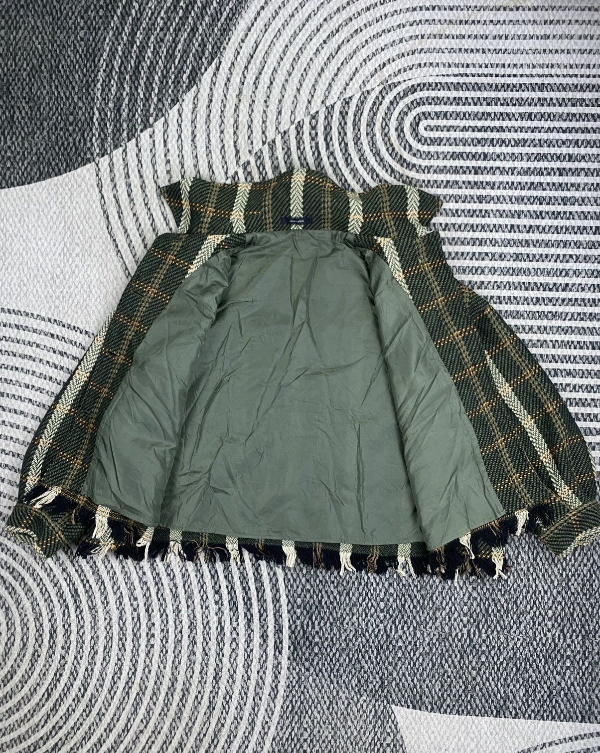 Japanese Brand Vintage Jeanasis Green Checked Fullbutton Jacket Size L / US 10 / IT 46 - 5 Thumbnail