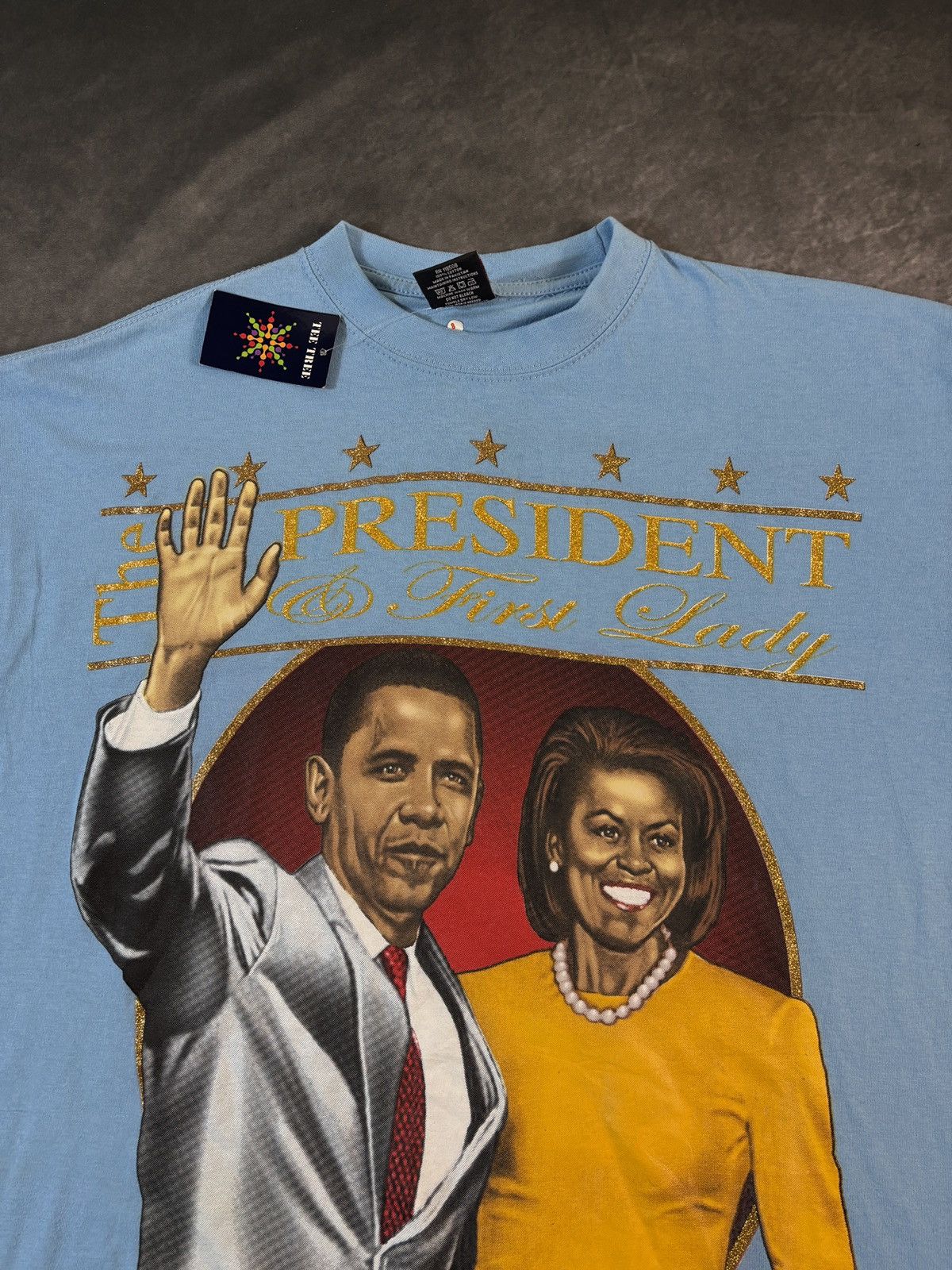 Rap Tees Michelle & Barack Obama Oversized Tee Bling 2000s Jeezy Y2K Size US XXL / EU 58 / 5 - 5 Thumbnail