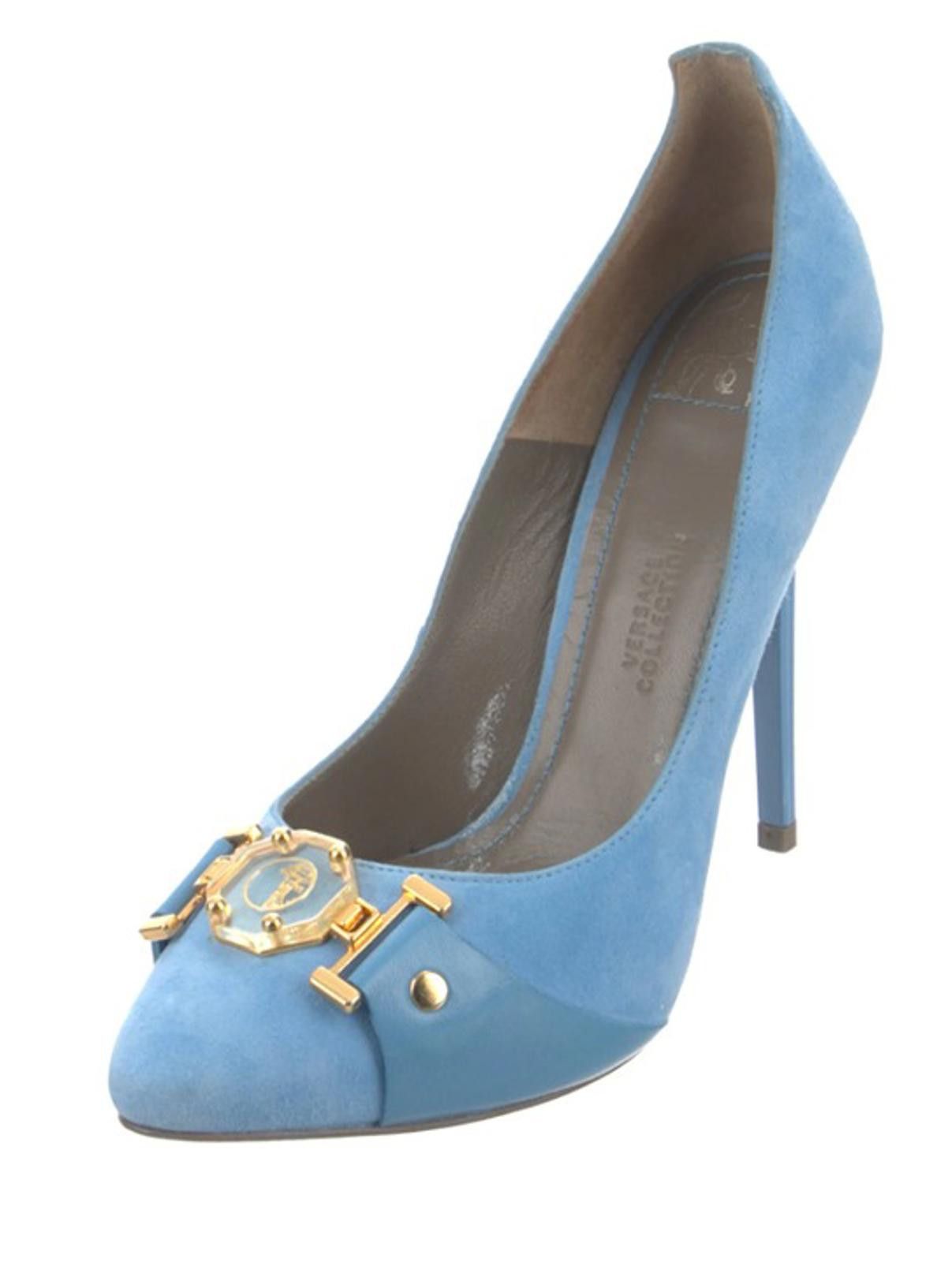 Other Versace Blue Leather Suede Pumps - SIZE 5 Size US 5 / IT 35 - 3 Thumbnail