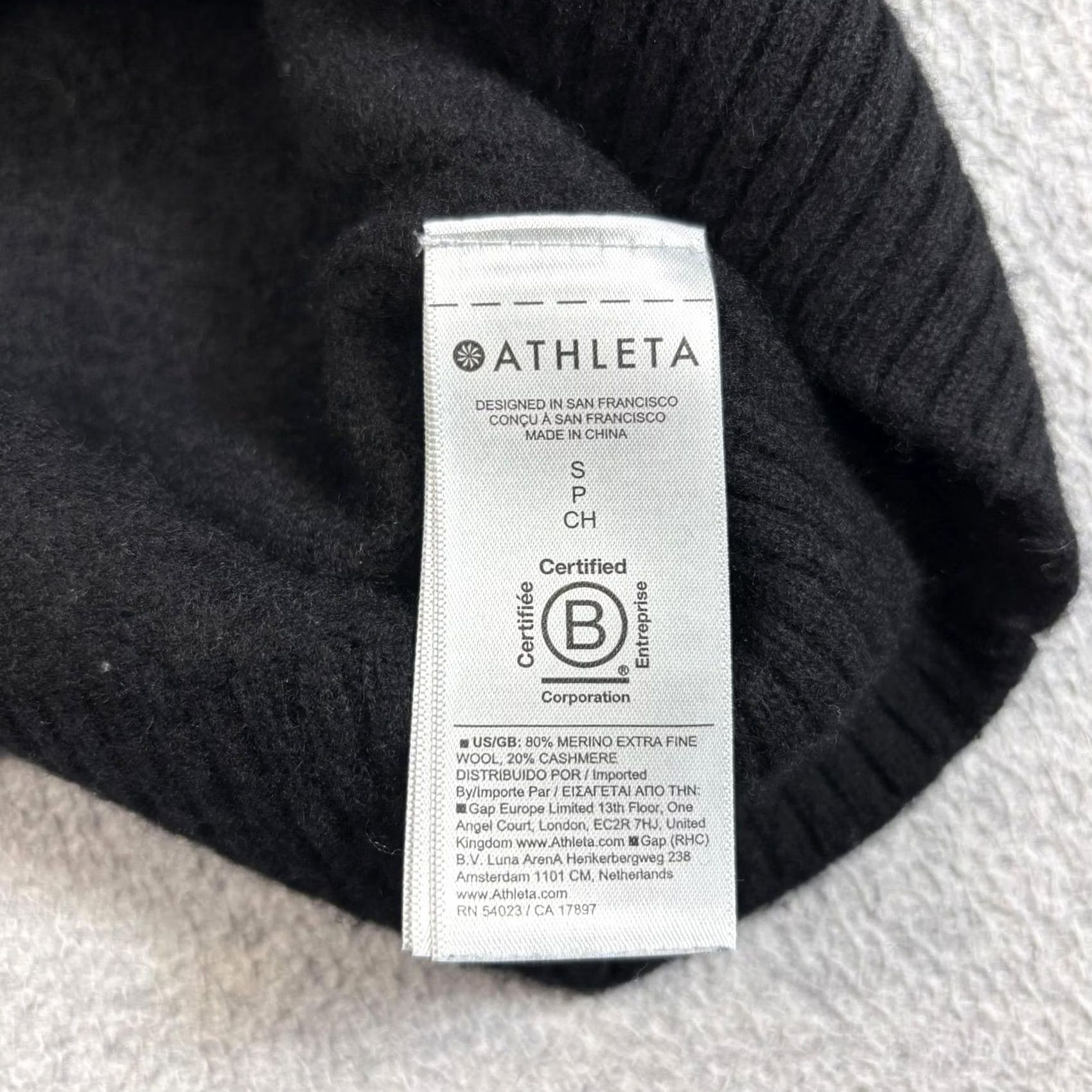 Athleta Athleta Hooded Crew Neck Sweater Women S Black Wool Cashmere Knit Pullover Casual Winter Size S / US 4 / IT 40 - 4 Thumbnail