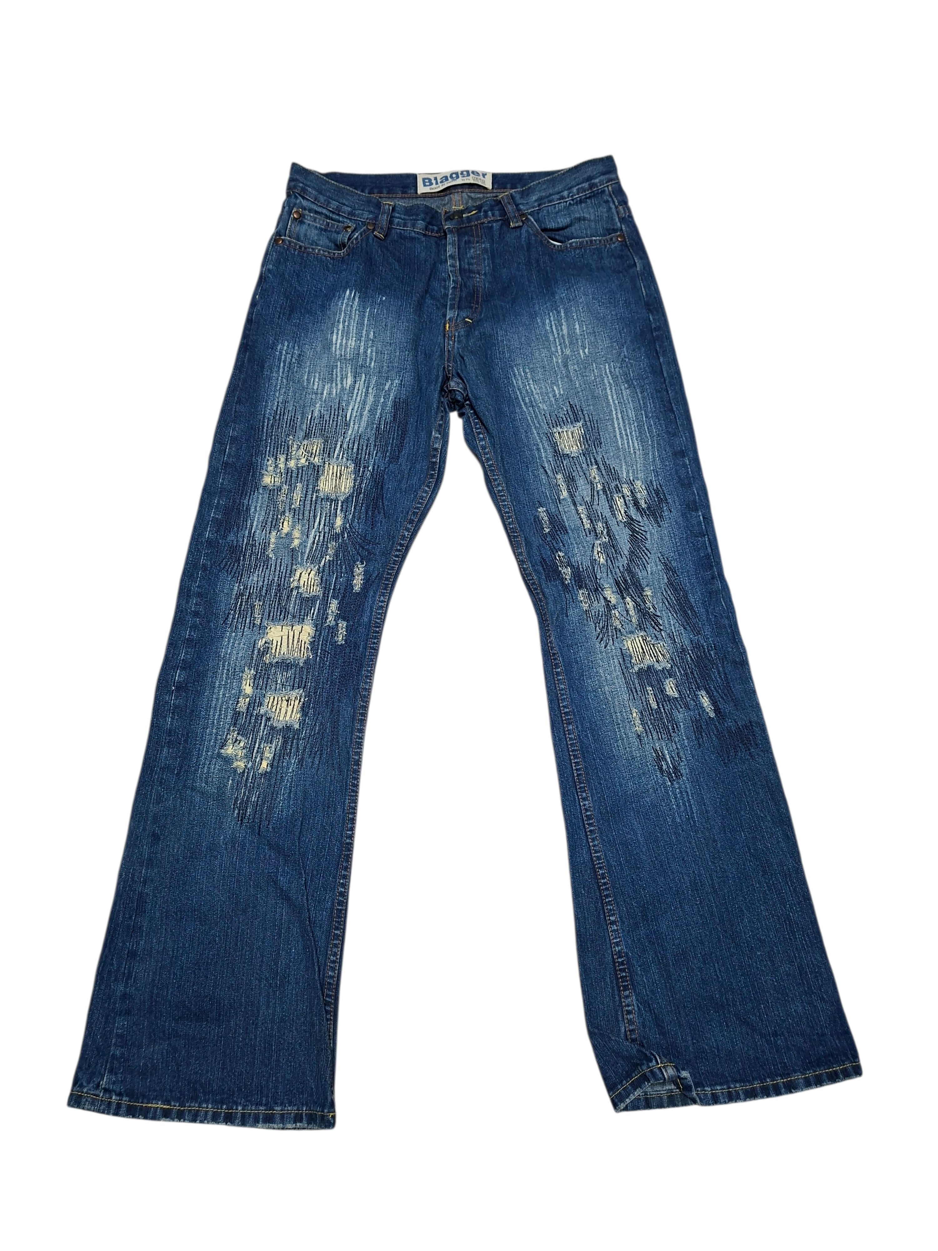 Japanese Brand BLAGGER DISTRESSED BOOT FIT AVANT GARDE VINTAGE JEANS DENIM Size US 32 / EU 48 - 1 Thumbnail