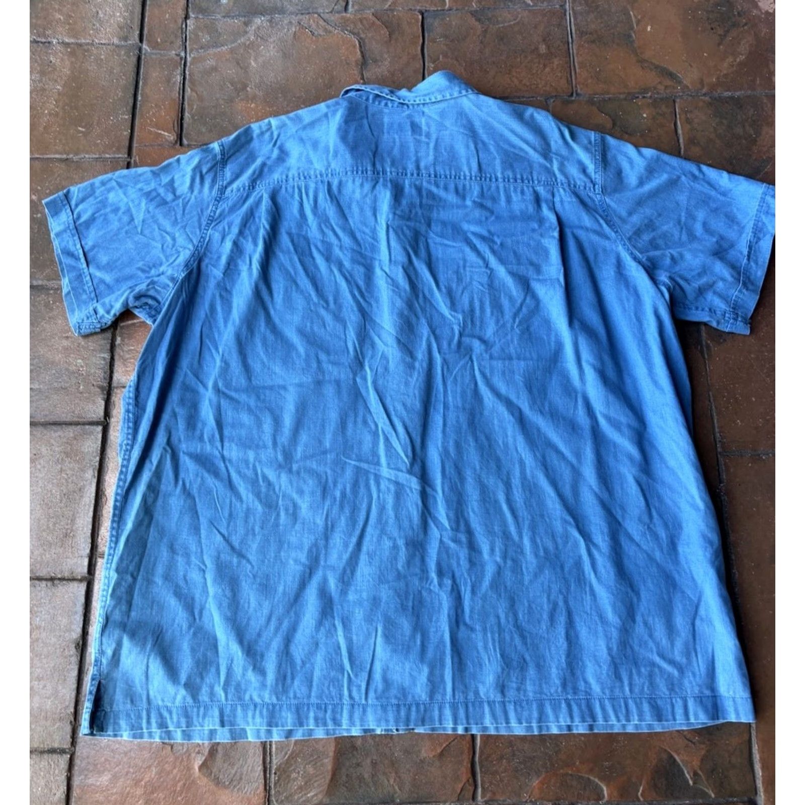 Vintage The Foundry Supply Button-Down Short Sleeve Shirt Men’s 3XL Blue Size US XXL / EU 58 / 5 - 3 Thumbnail