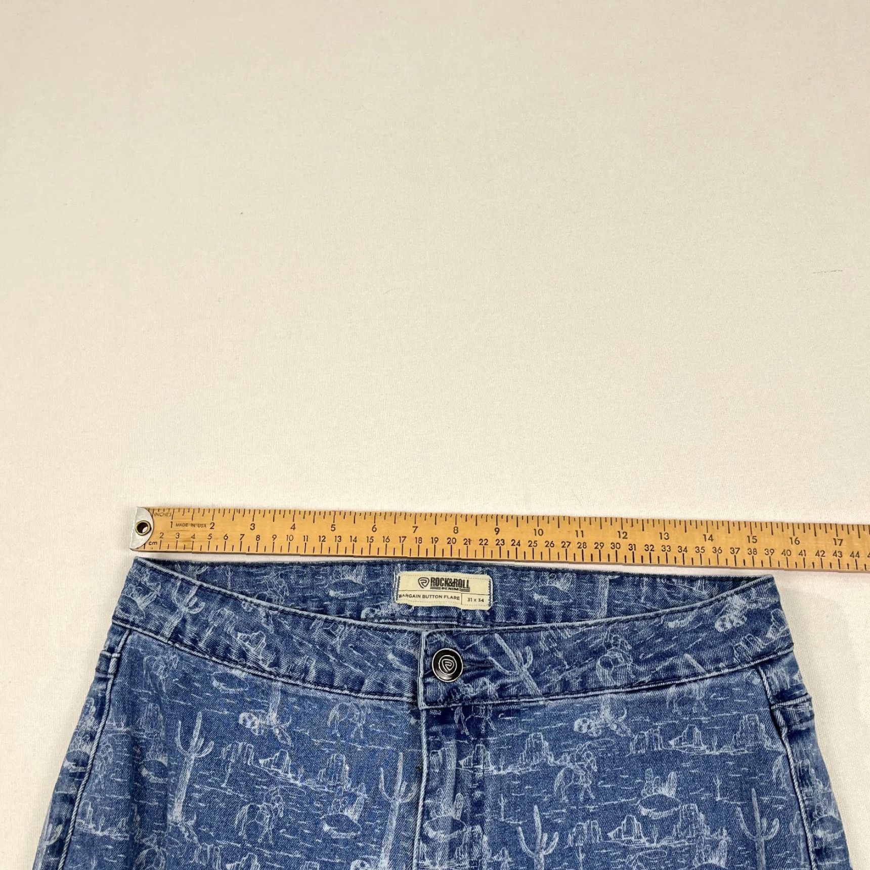 Denime VINTAGE Rock & Roll Jeans Women 31 x 34 Denim Flare Button Jeans Cowgirl Western Cowgirl Rock & Roll Size 24" / US 00 / IT 34 - 5 Thumbnail