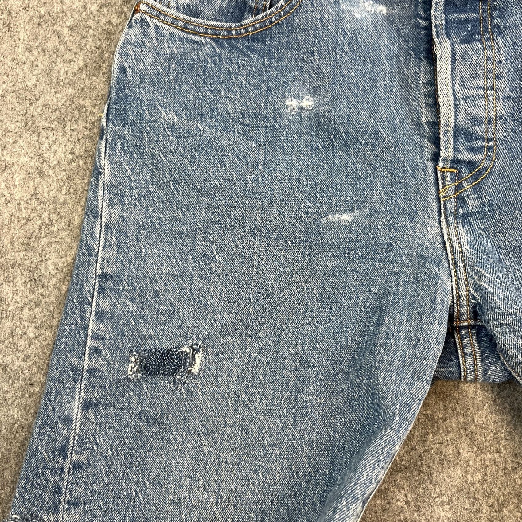 Levi's Levi's 501 Womens Denim Shorts W29 UK 10 Blue Distressed Premium Big E Cut Offs Jeans Shorts Casual 5-Pocket Womens Medium Blue 90s? Size 32" / US 10 / IT 46 - 7 Thumbnail