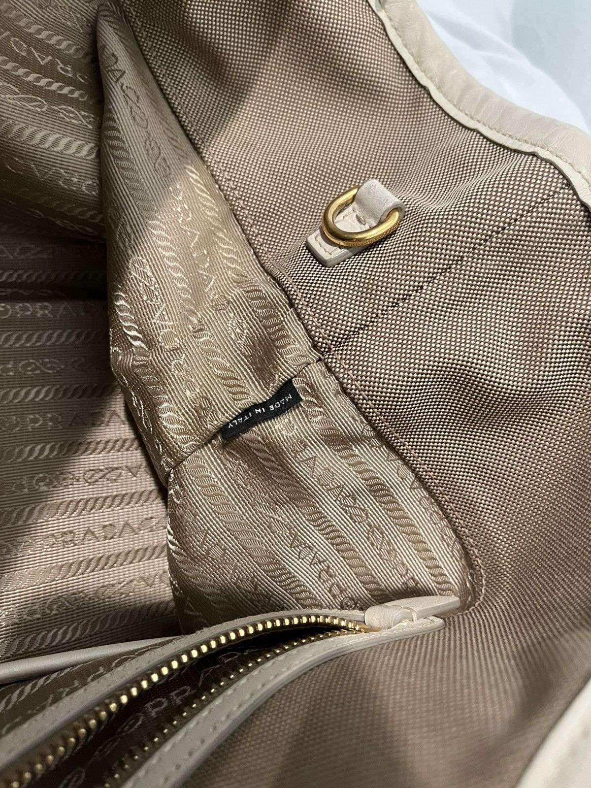 Prada PRADA Tote Bag Logo Jacquard Ribbon Canvas Leather Size ONE SIZE - 10 Thumbnail