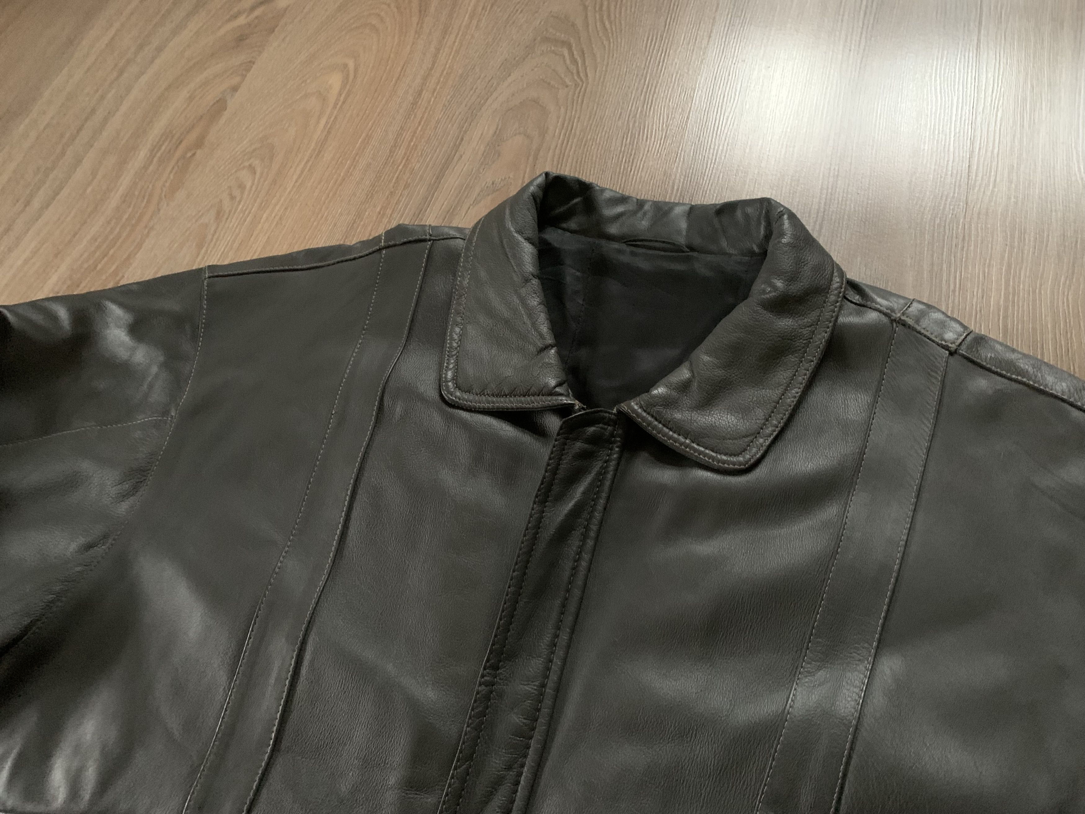 Genuine Leather × Vintage Rare Schild Vintage Grey Soft Leather Jacket Size US XL / EU 56 / 4 - 5 Thumbnail