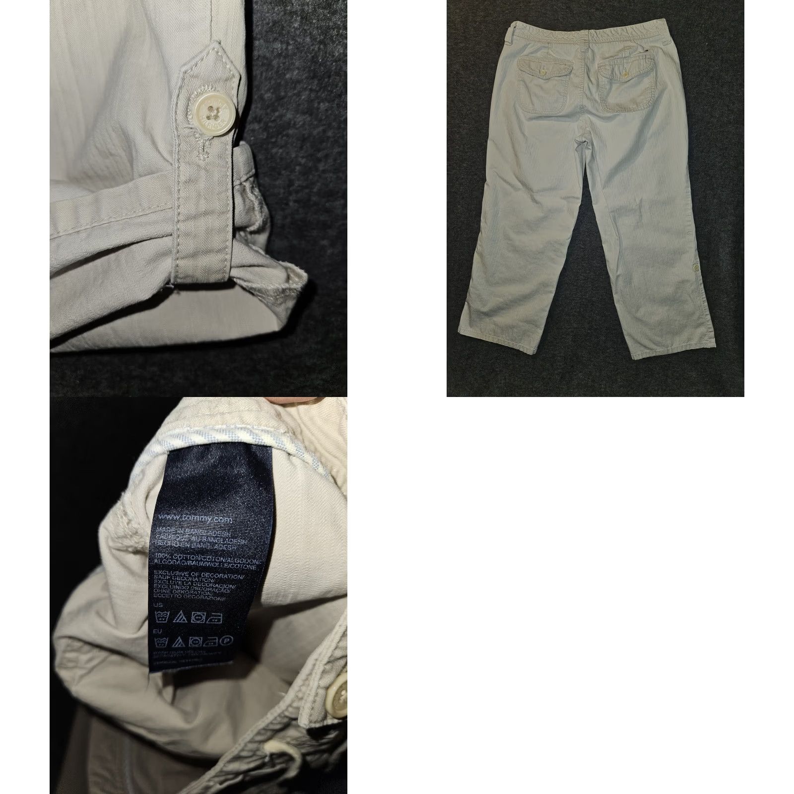 Tommy Hilfiger Tommy Hilfiger Capri Bermuda Shorts Women's 10 Ivory Roll Tab Flap Pocket Preppy Size 32" / US 10 / IT 46 - 8 Thumbnail